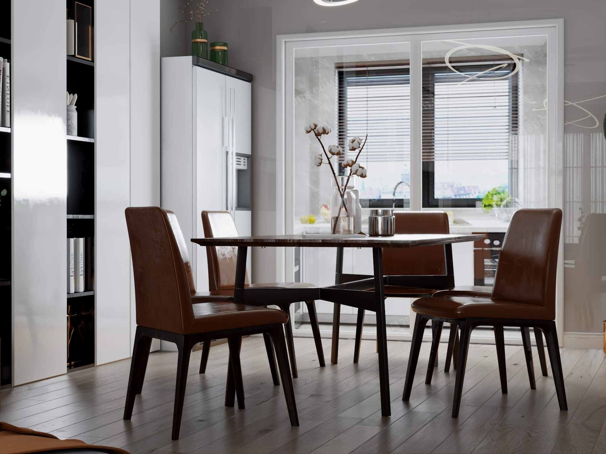 Modern Dining Room Interior 3D Model 3D Model