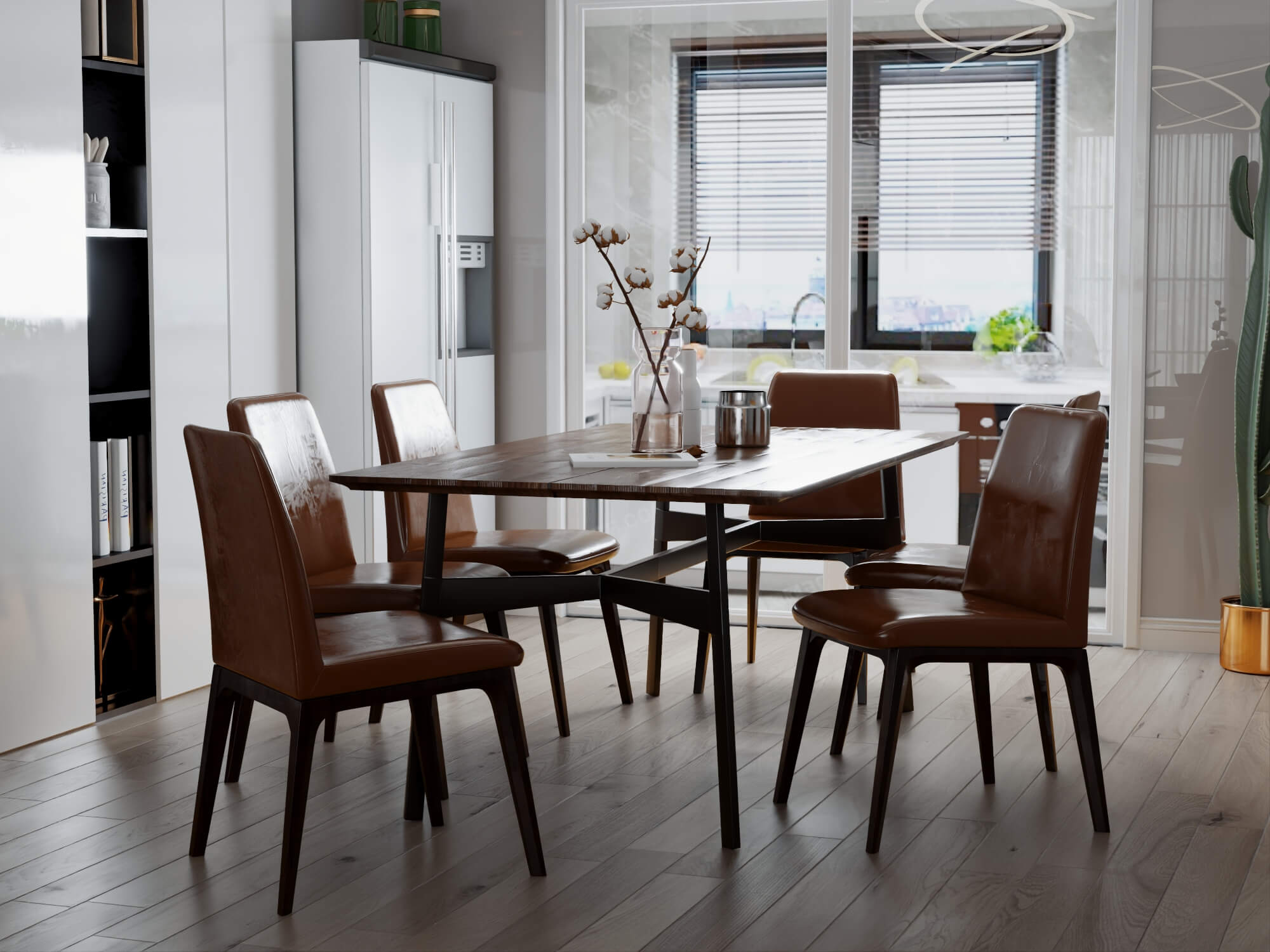 Modern Dining Room Interior 3D Model 3D Model
