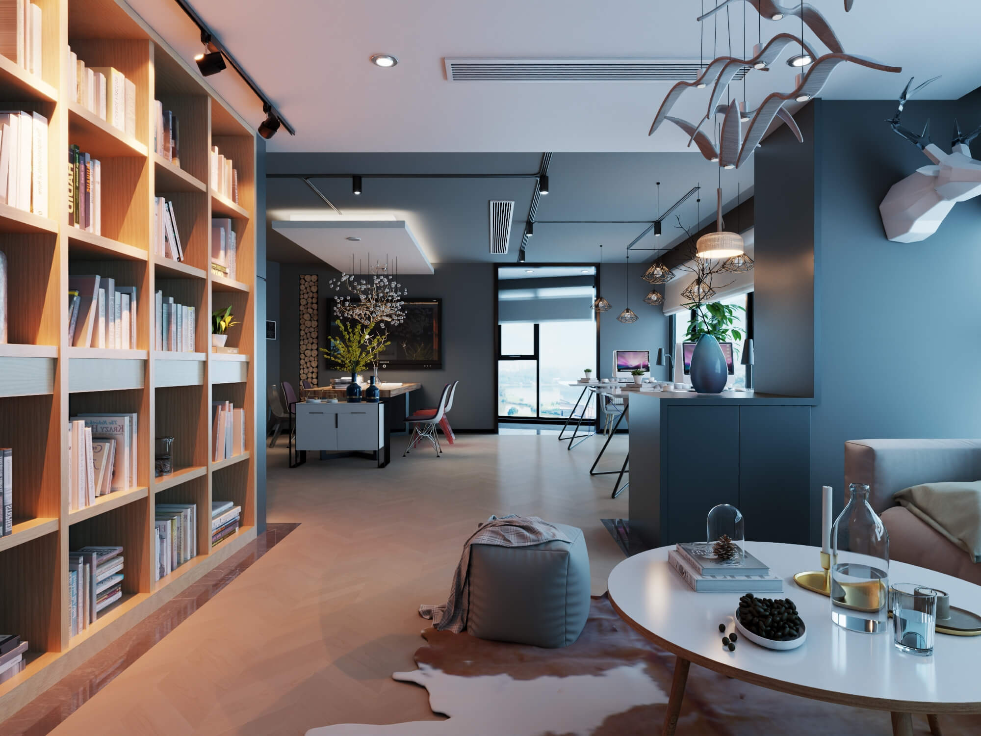 Modern Home Study Interior 3d Model 3D Model