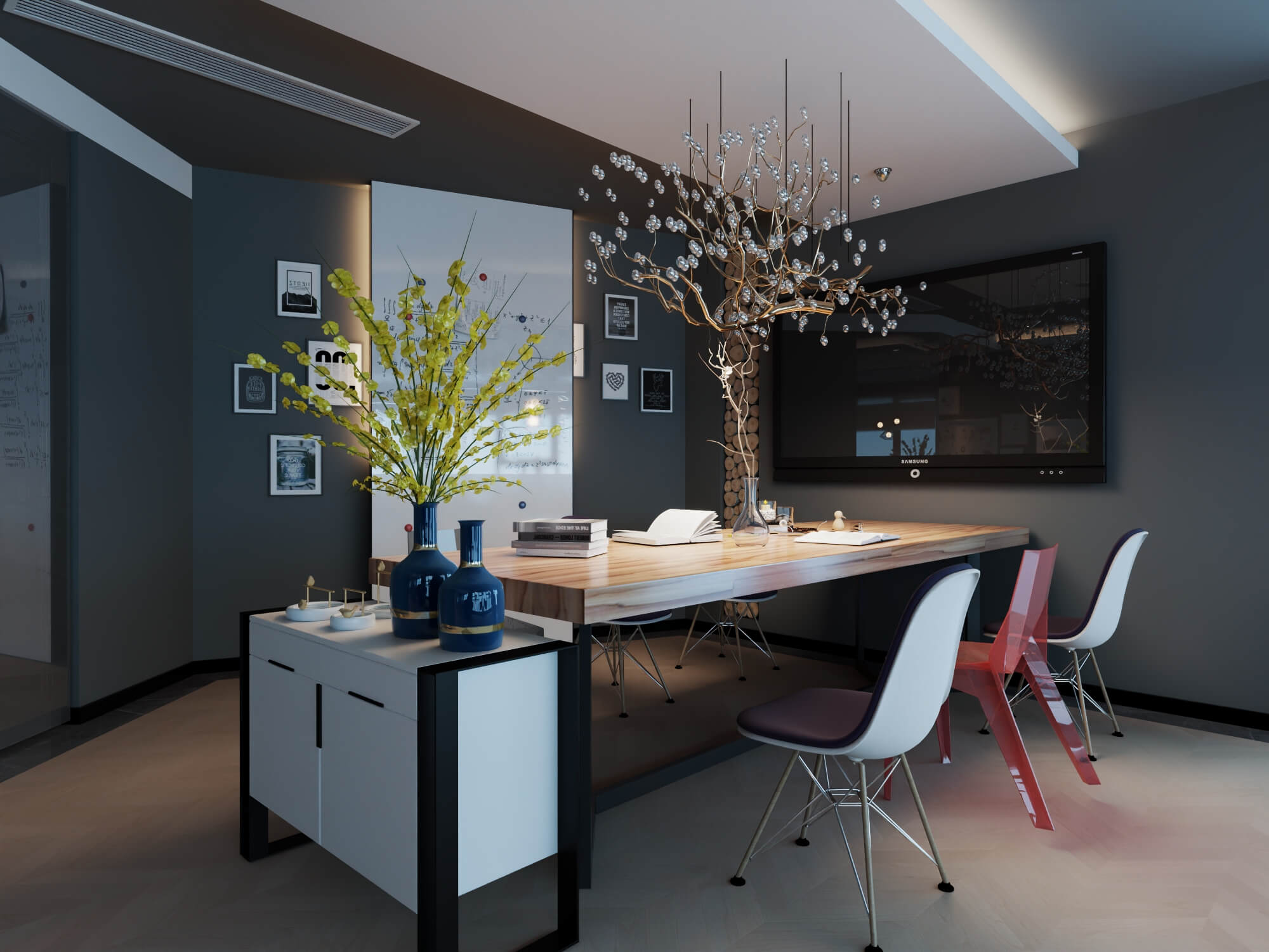 Modern Home Study Interior 3d Model 3D Model