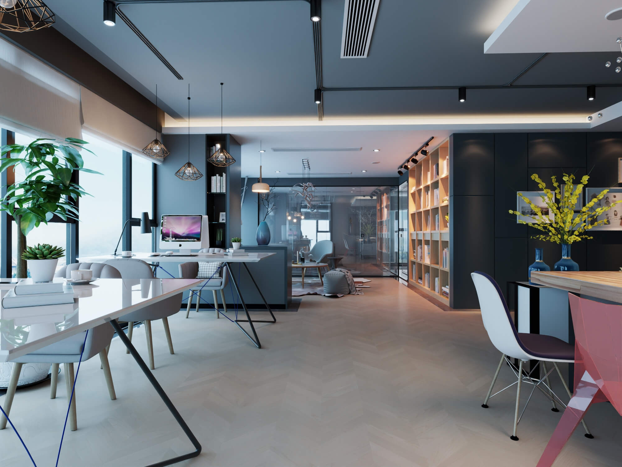 Modern Home Study Interior 3d Model 3D Model