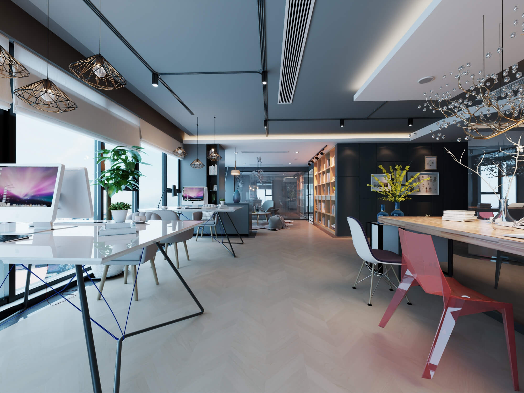 Modern Home Study Interior 3d Model 3D Model