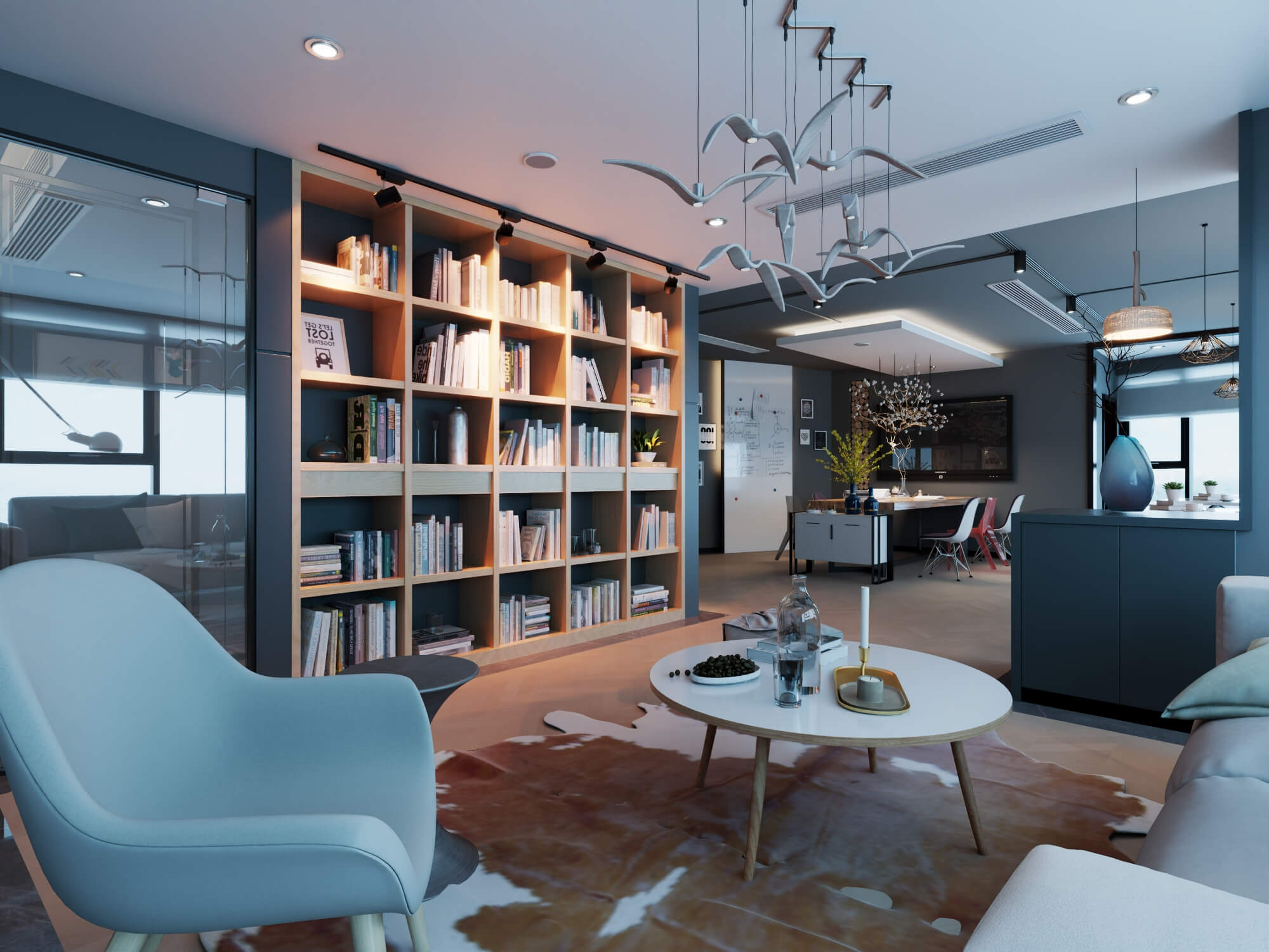 Modern Home Study Interior 3d Model 3D Model