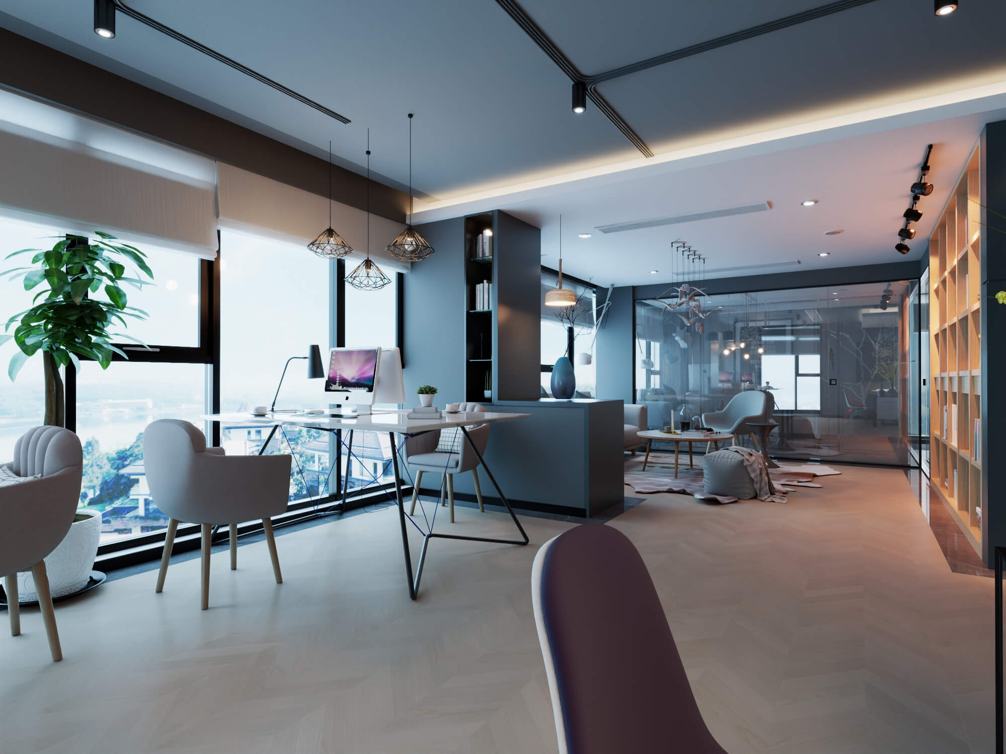 Modern Home Study Interior 3d Model 3D Model