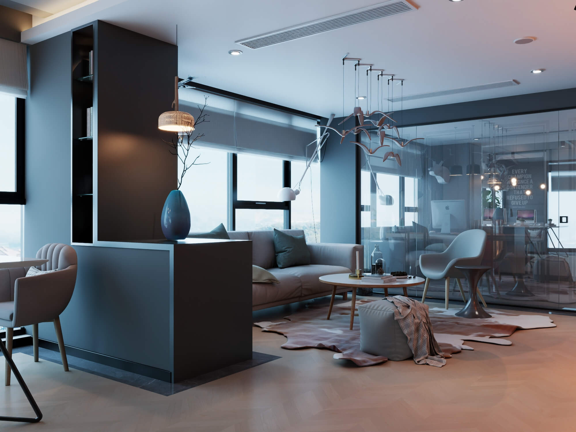 Modern Home Study Interior 3d Model 3D Model