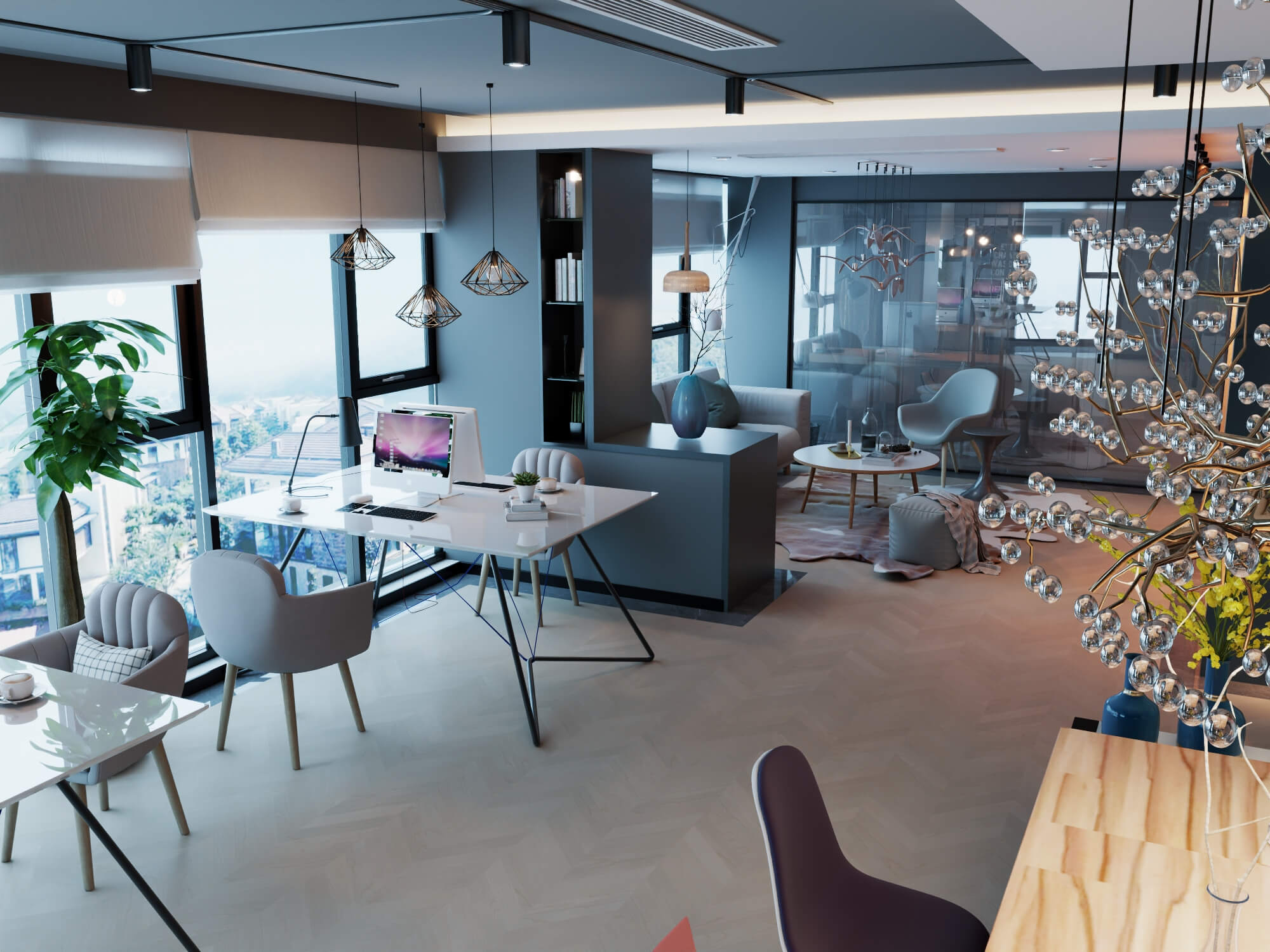 Modern Home Study Interior 3d Model 3D Model