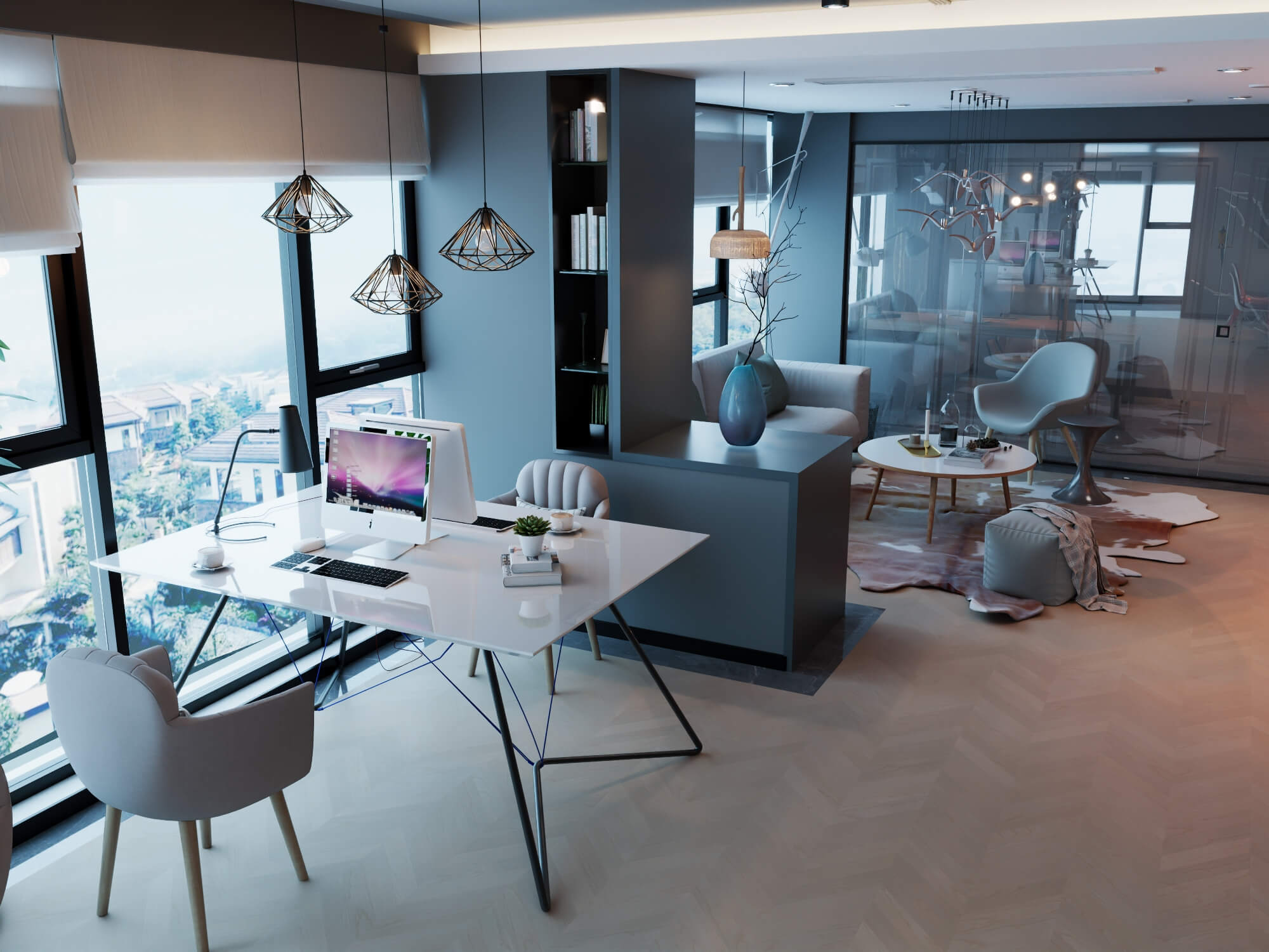 Modern Home Study Interior 3d Model 3D Model