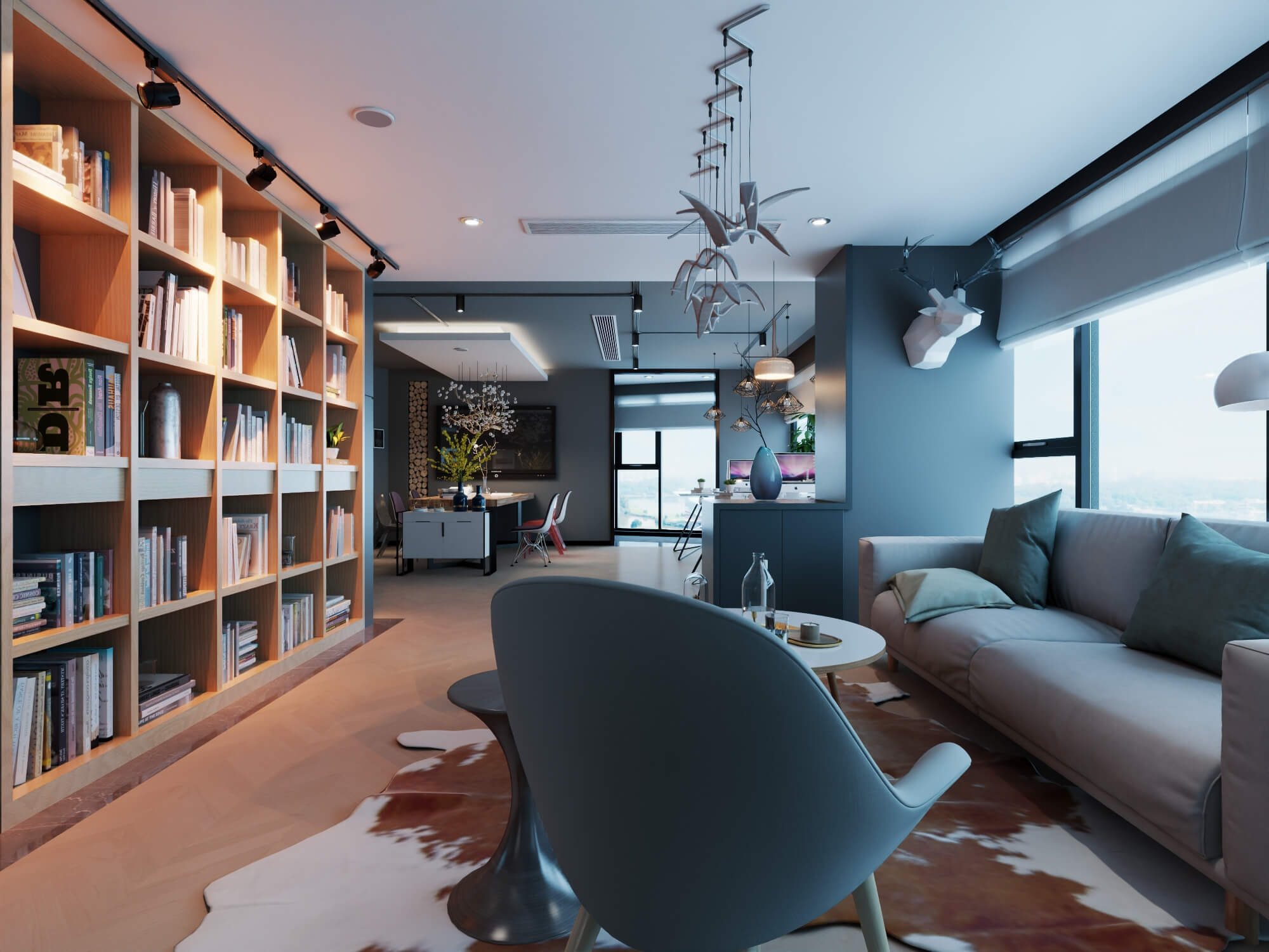 Modern Home Study Interior 3d Model 3D Model
