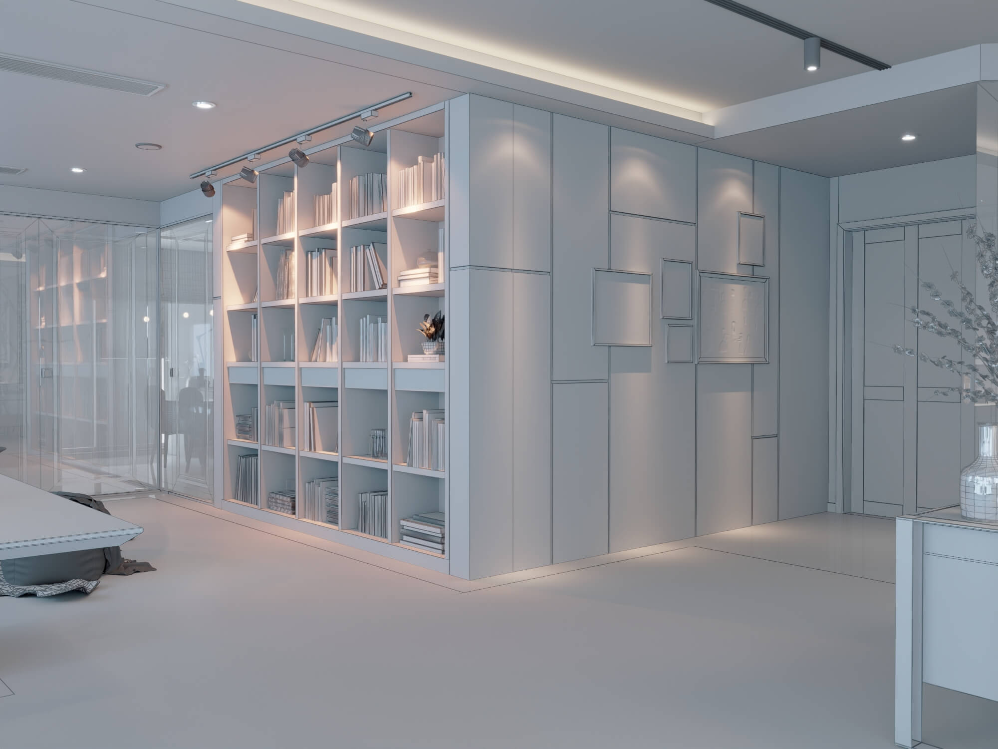Modern Home Study Interior 3d Model 3D Model