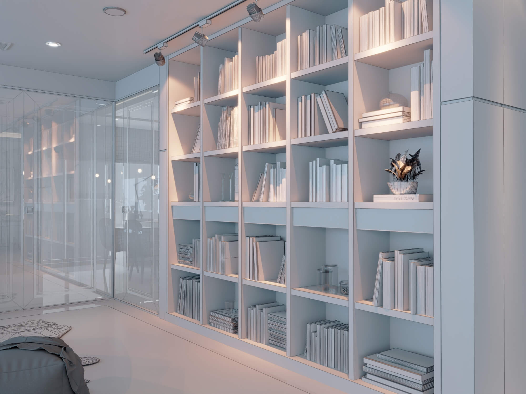 Modern Home Study Interior 3d Model 3D Model