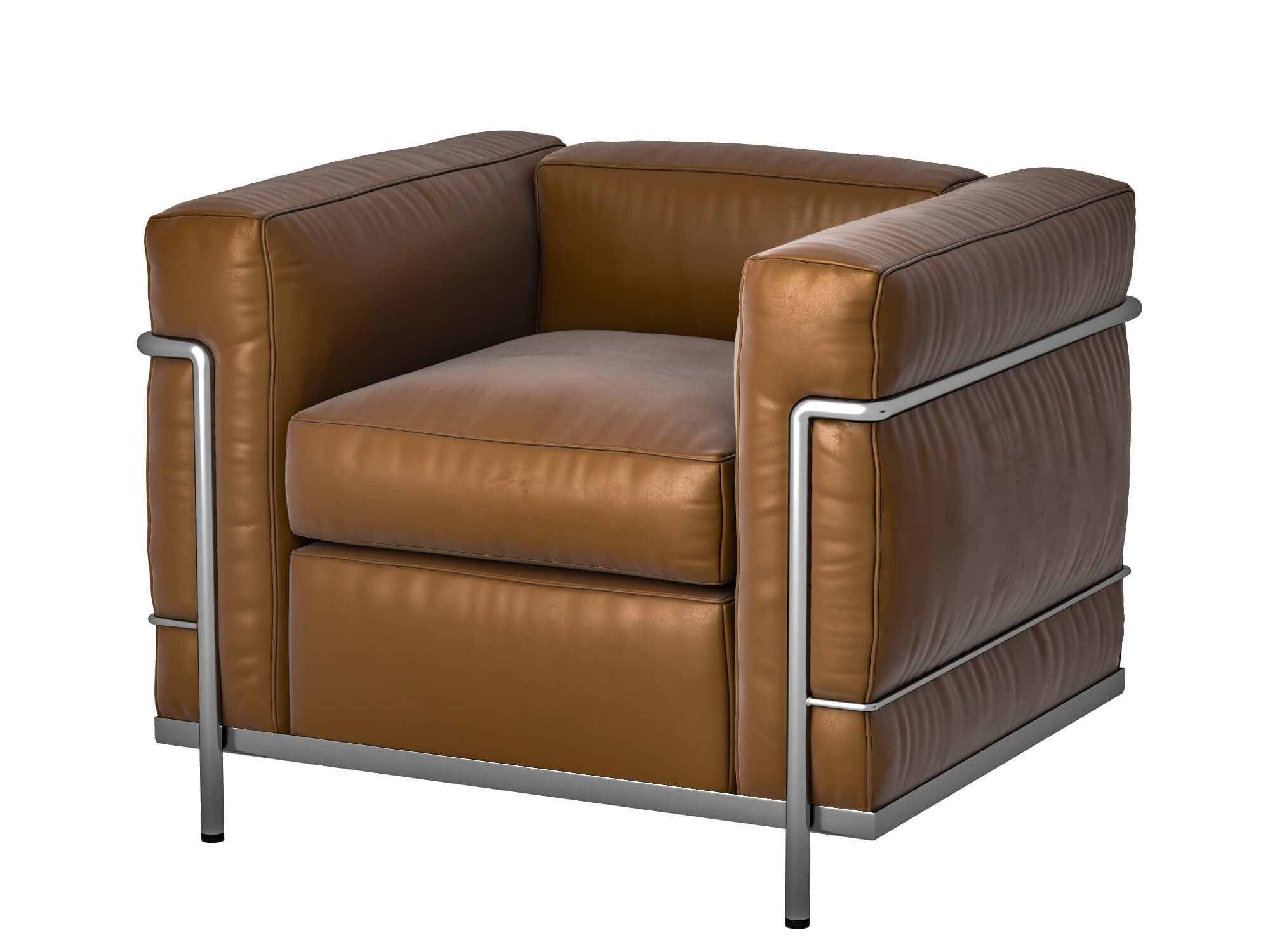 Modern Leather Armchair with Decor Props 3D Model