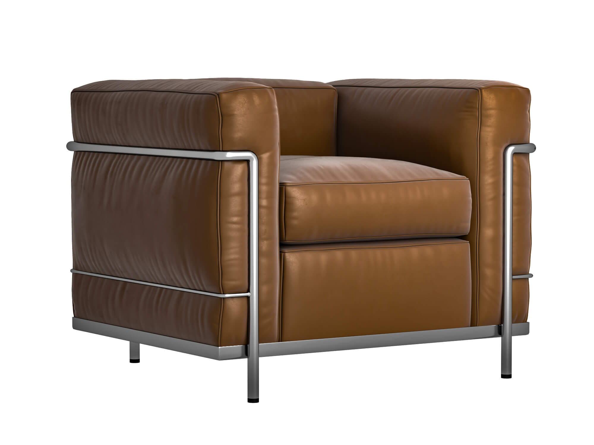 Modern Leather Armchair with Decor Props 3D Model