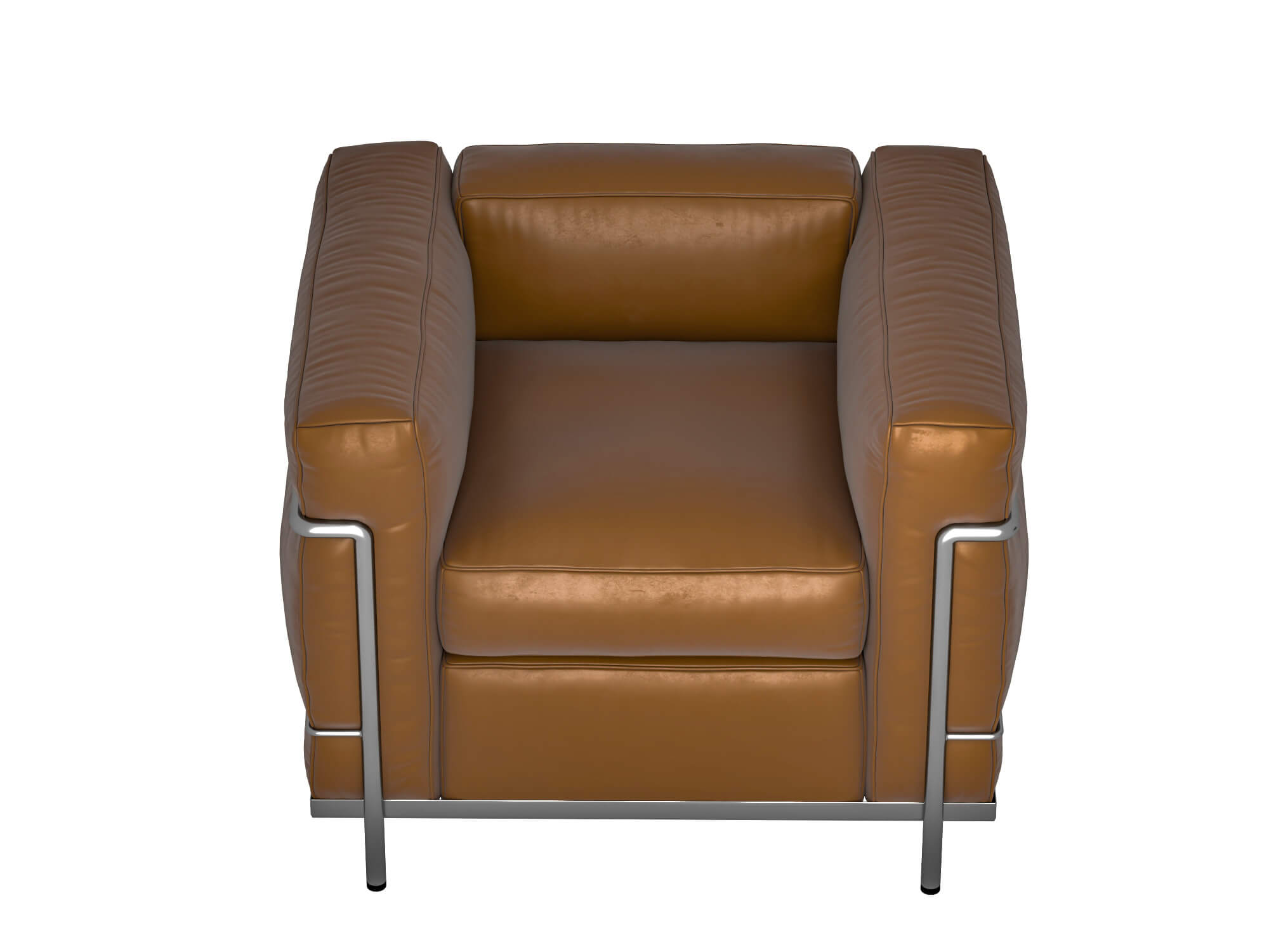 Modern Leather Armchair with Decor Props 3D Model
