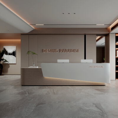 Modern Office Reception Lobby Scene