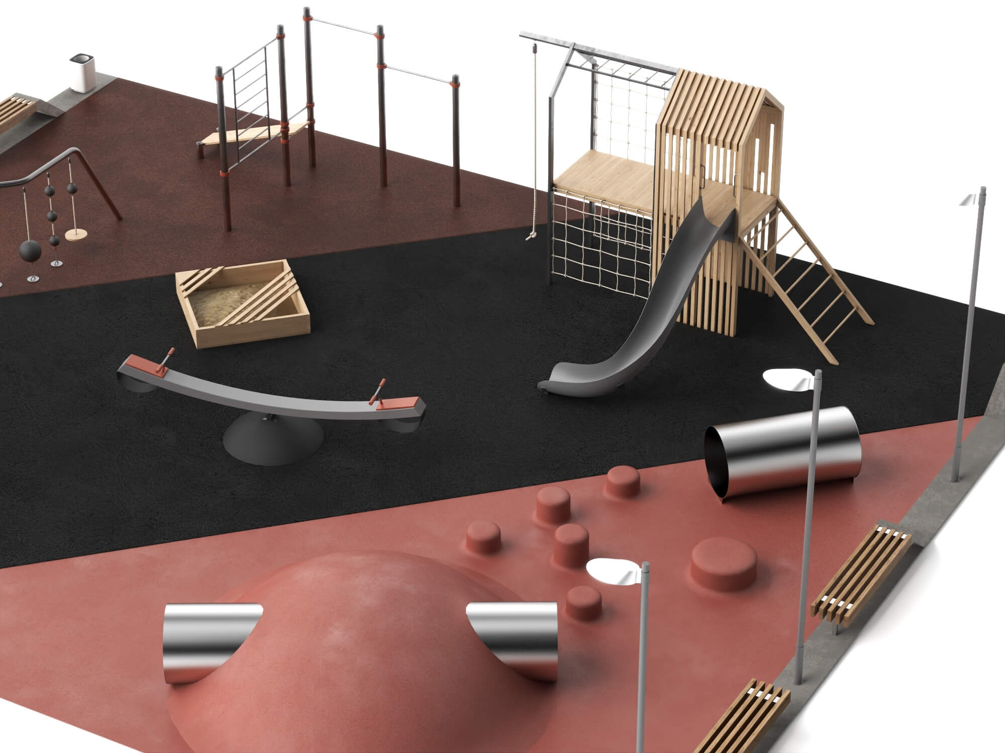 Modern Outdoor Playground 3D Model 3D Model