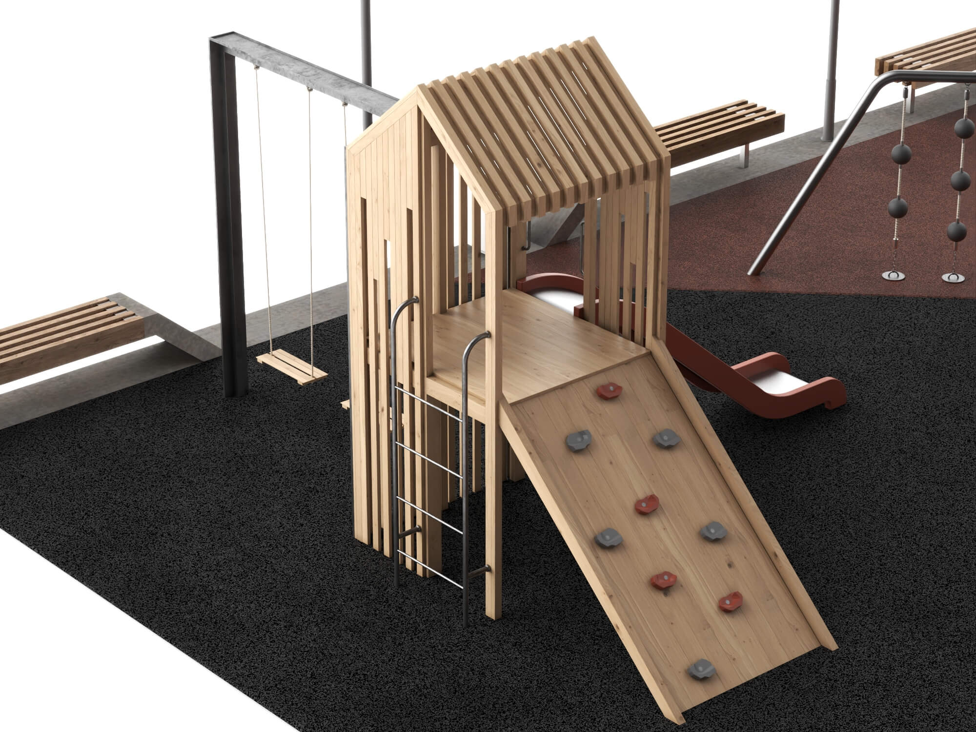 Modern Outdoor Playground 3D Model 3D Model
