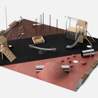 Modern Outdoor Playground 3D Model