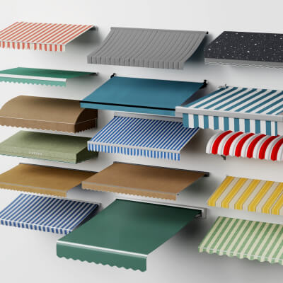 Multi-Pattern Fabric Awnings Storefront Pack