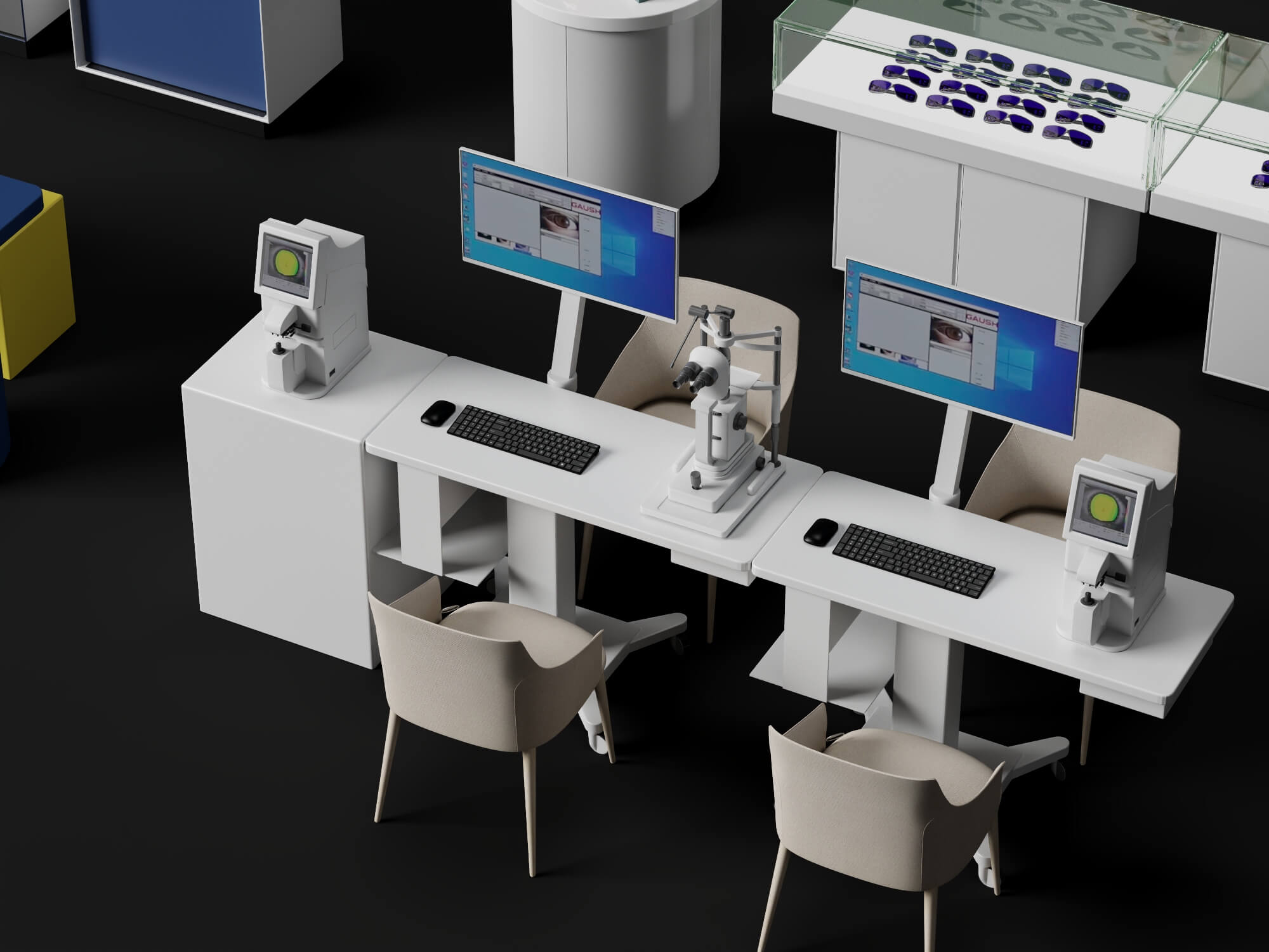 Optical Shop Furniture Set 3D Model 3D Model