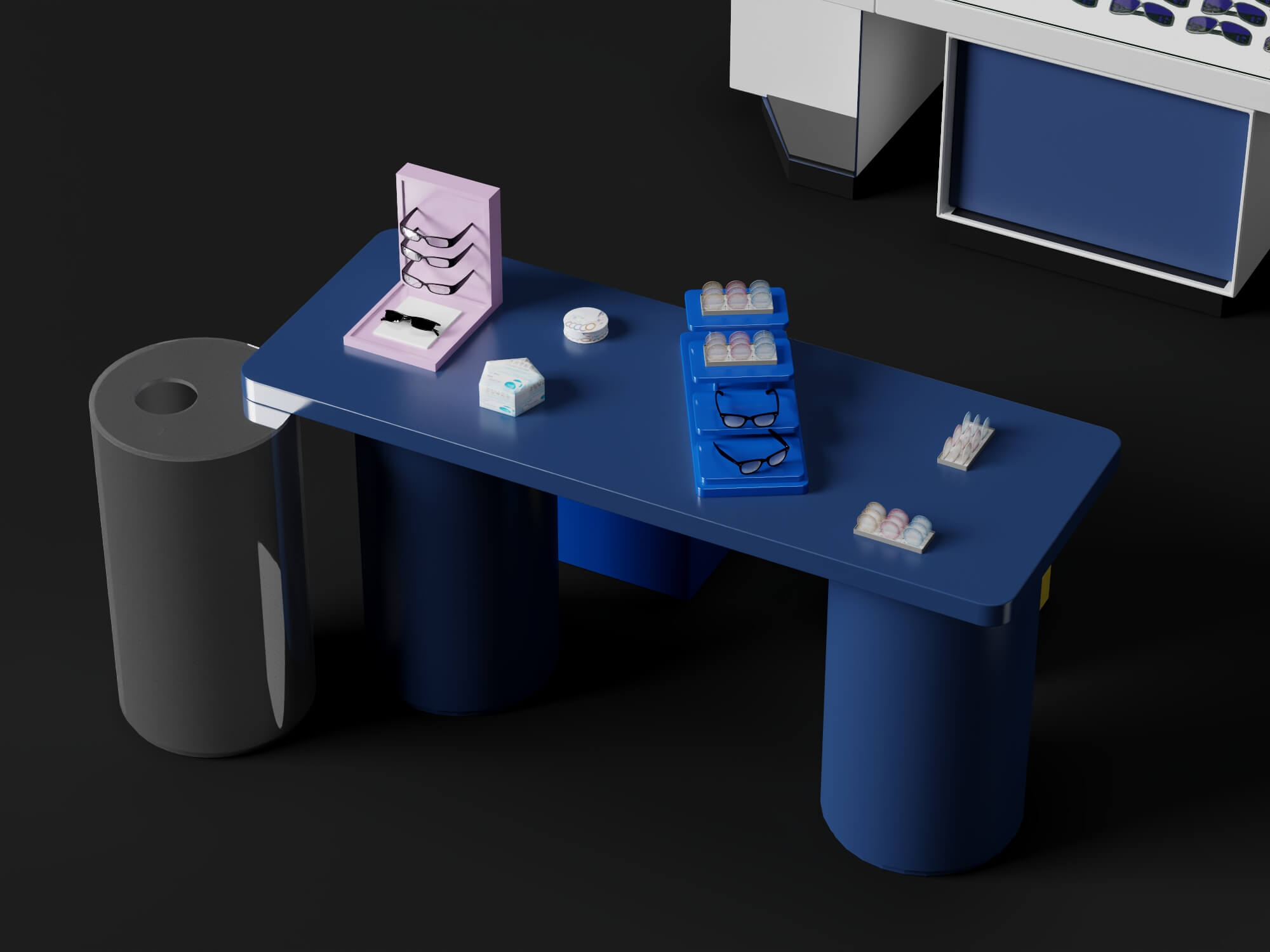 Optical Shop Furniture Set 3D Model 3D Model