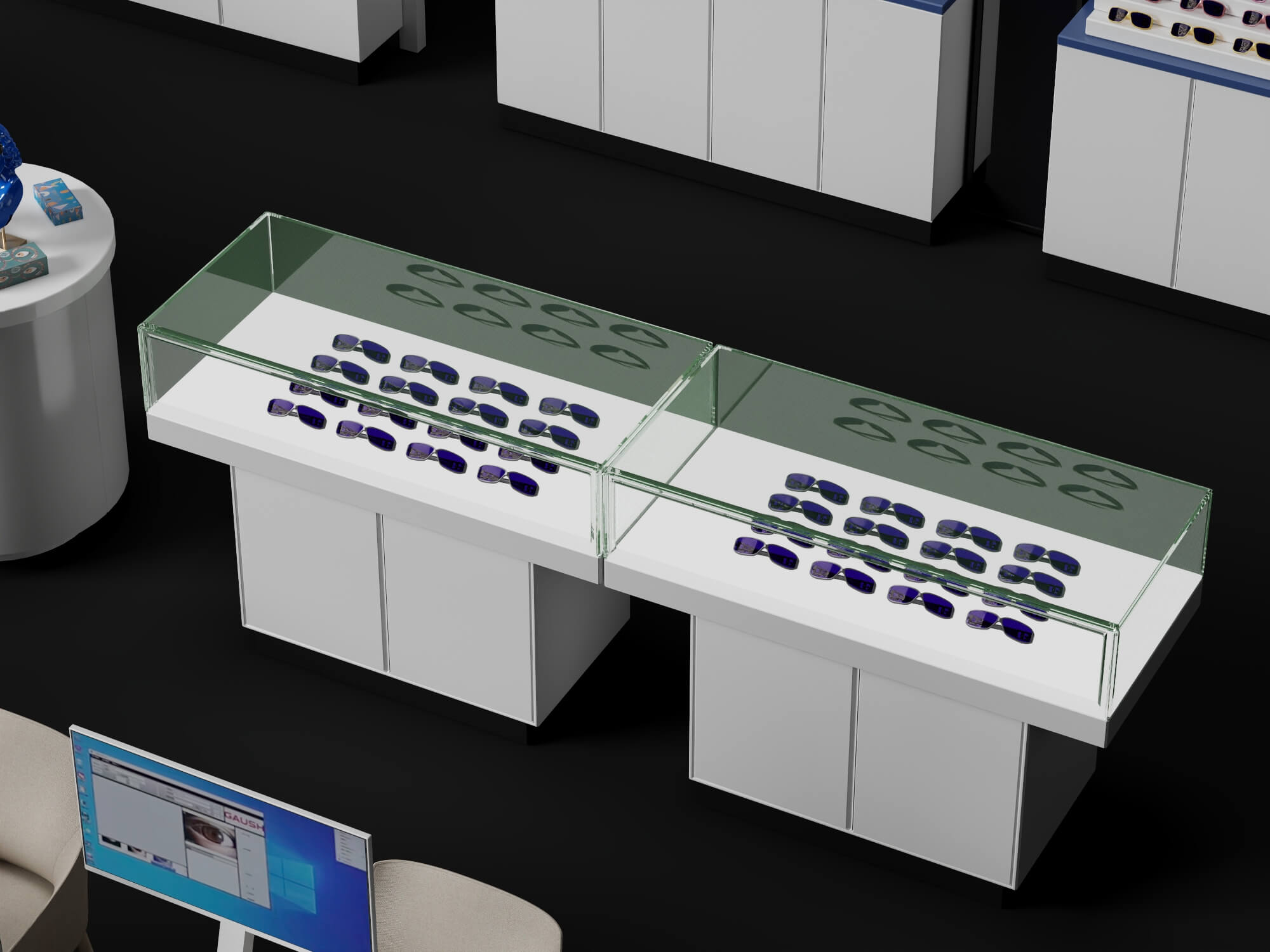Optical Shop Furniture Set 3D Model 3D Model