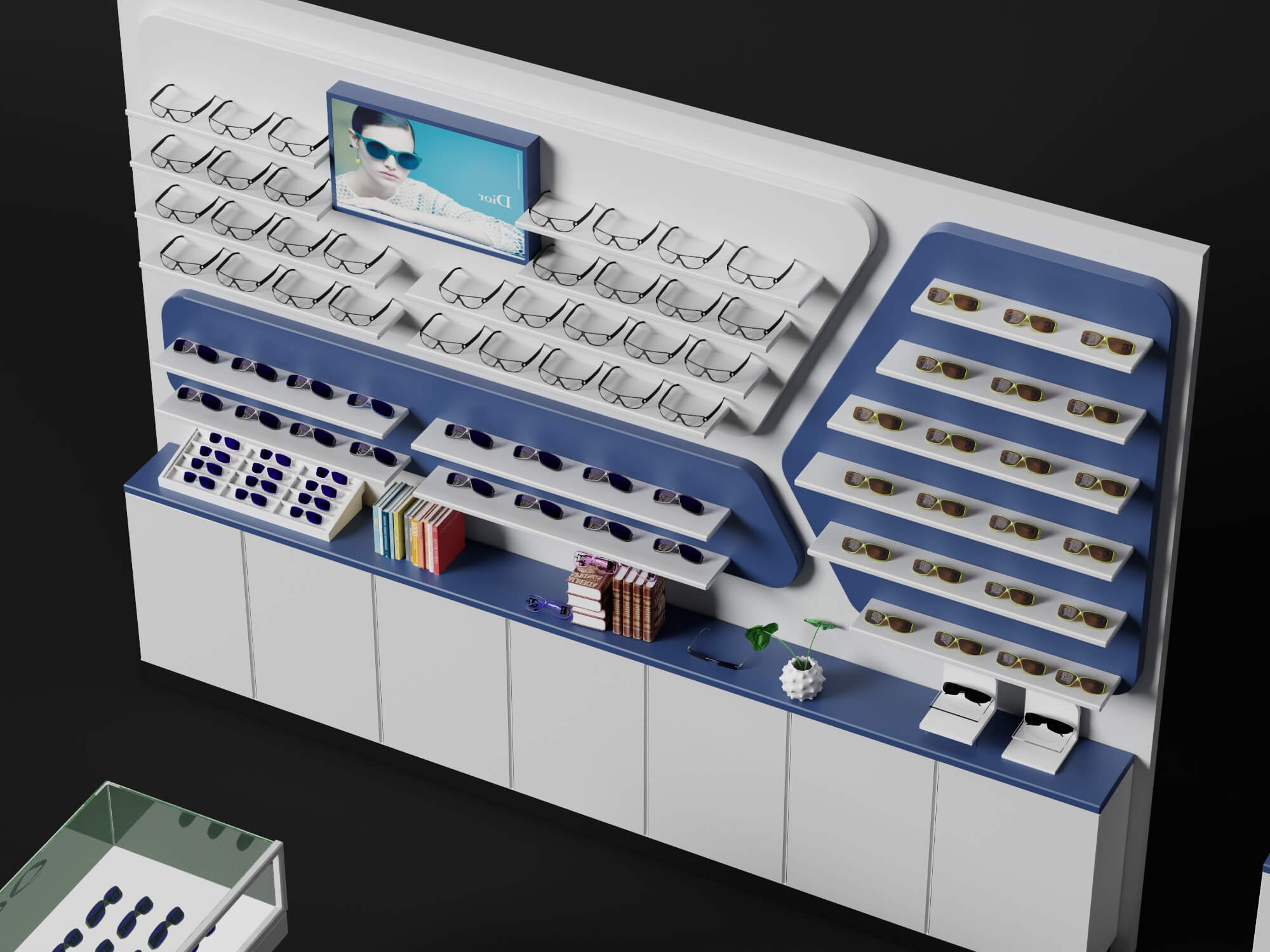 Optical Shop Furniture Set 3D Model 3D Model