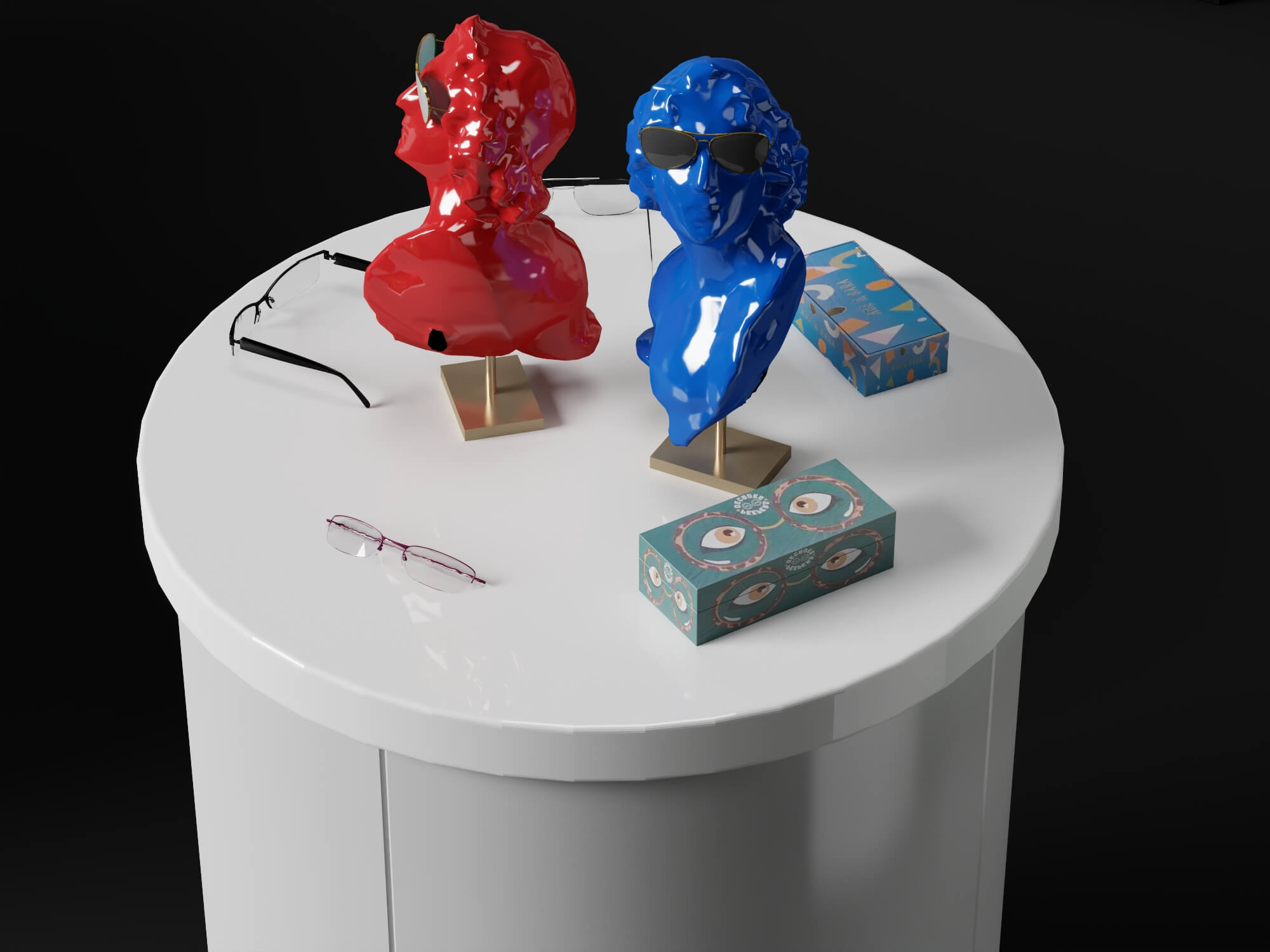 Optical Shop Furniture Set 3D Model 3D Model