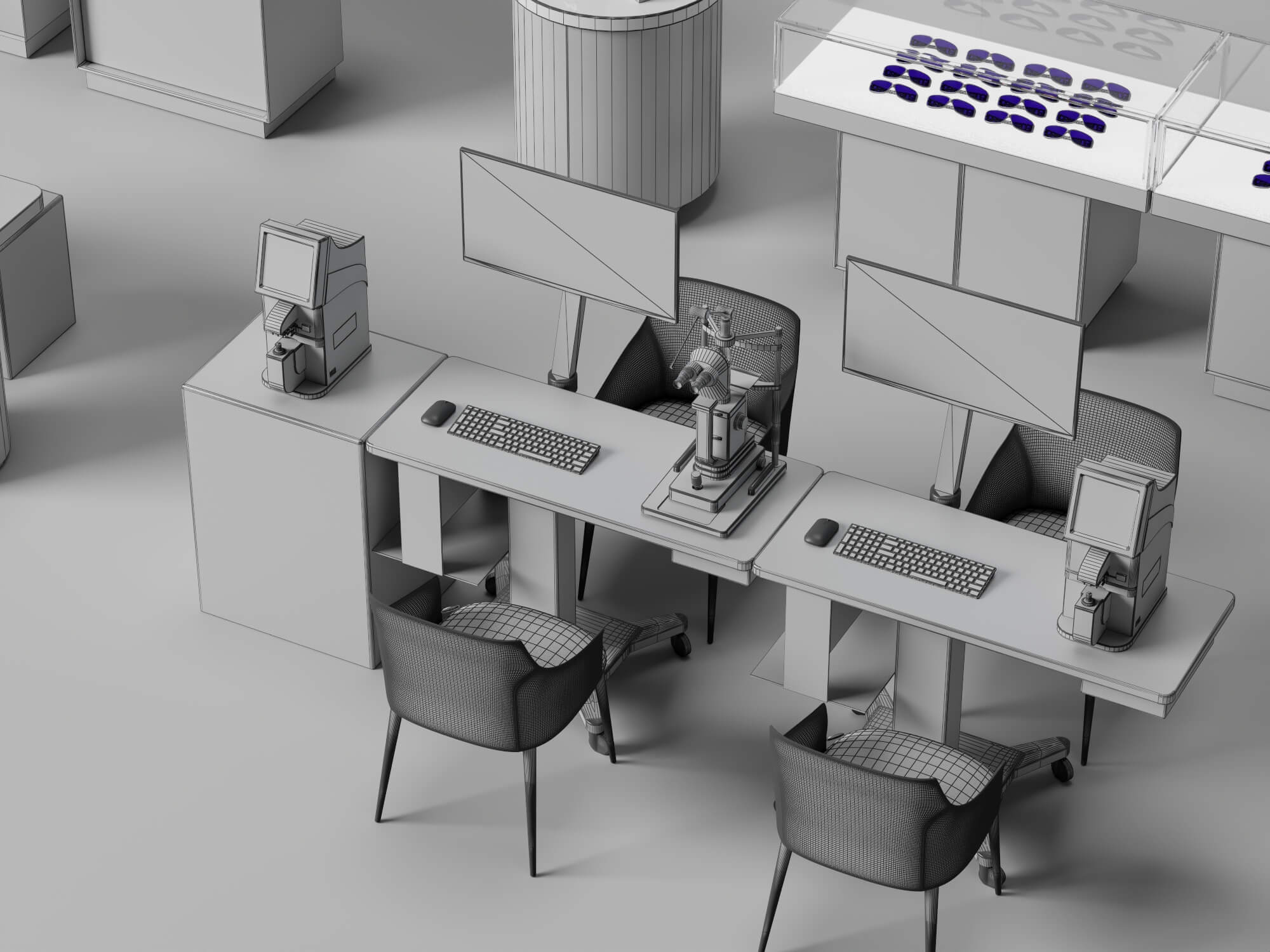 Optical Shop Furniture Set 3D Model 3D Model
