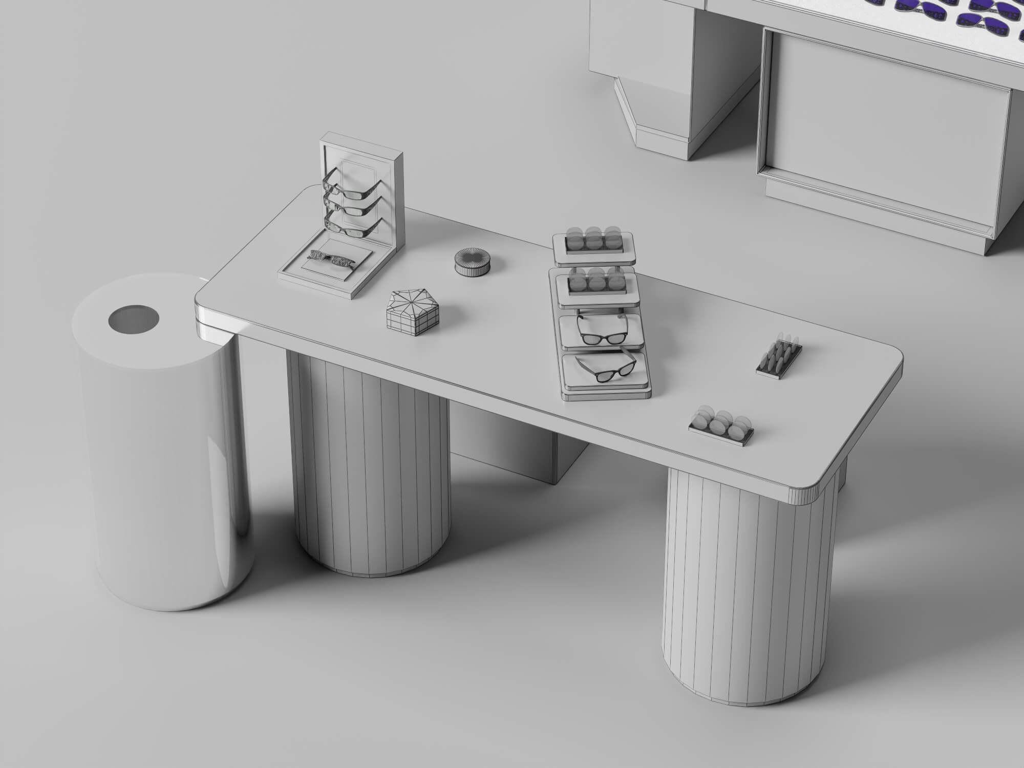 Optical Shop Furniture Set 3D Model 3D Model