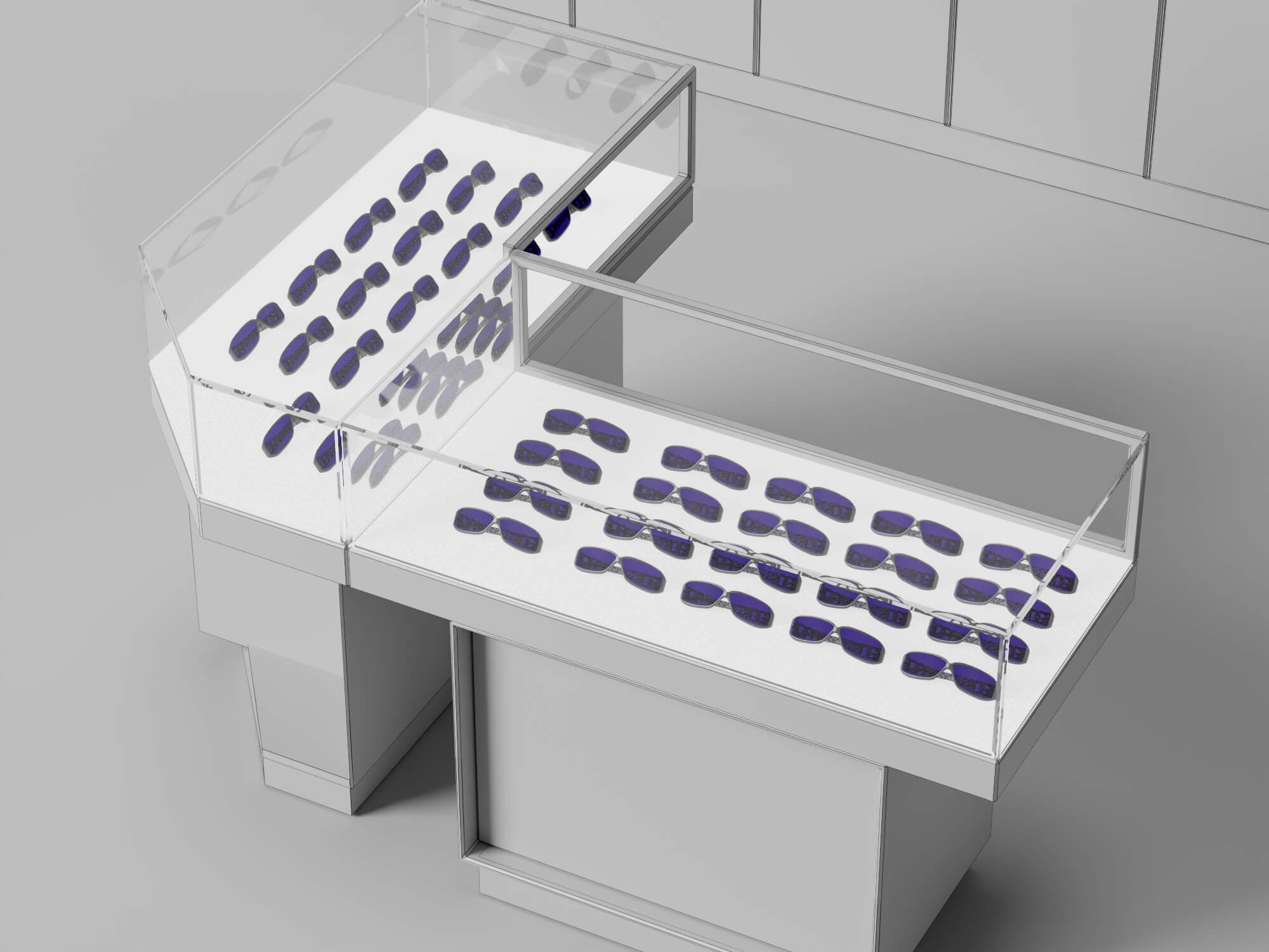 Optical Shop Furniture Set 3D Model 3D Model