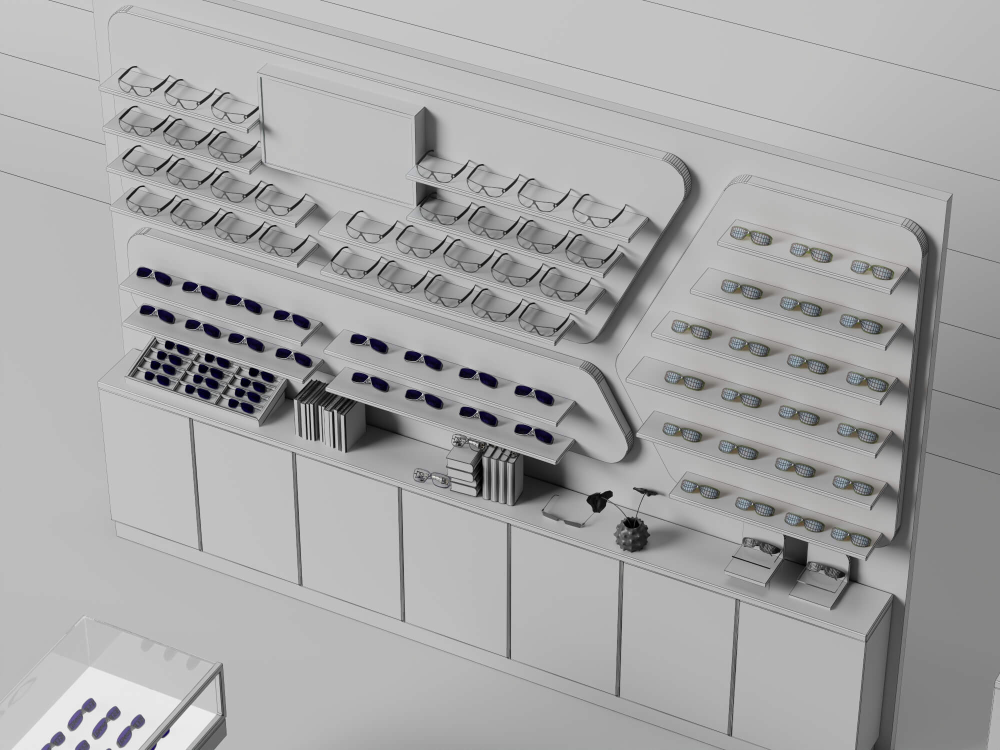 Optical Shop Furniture Set 3D Model 3D Model