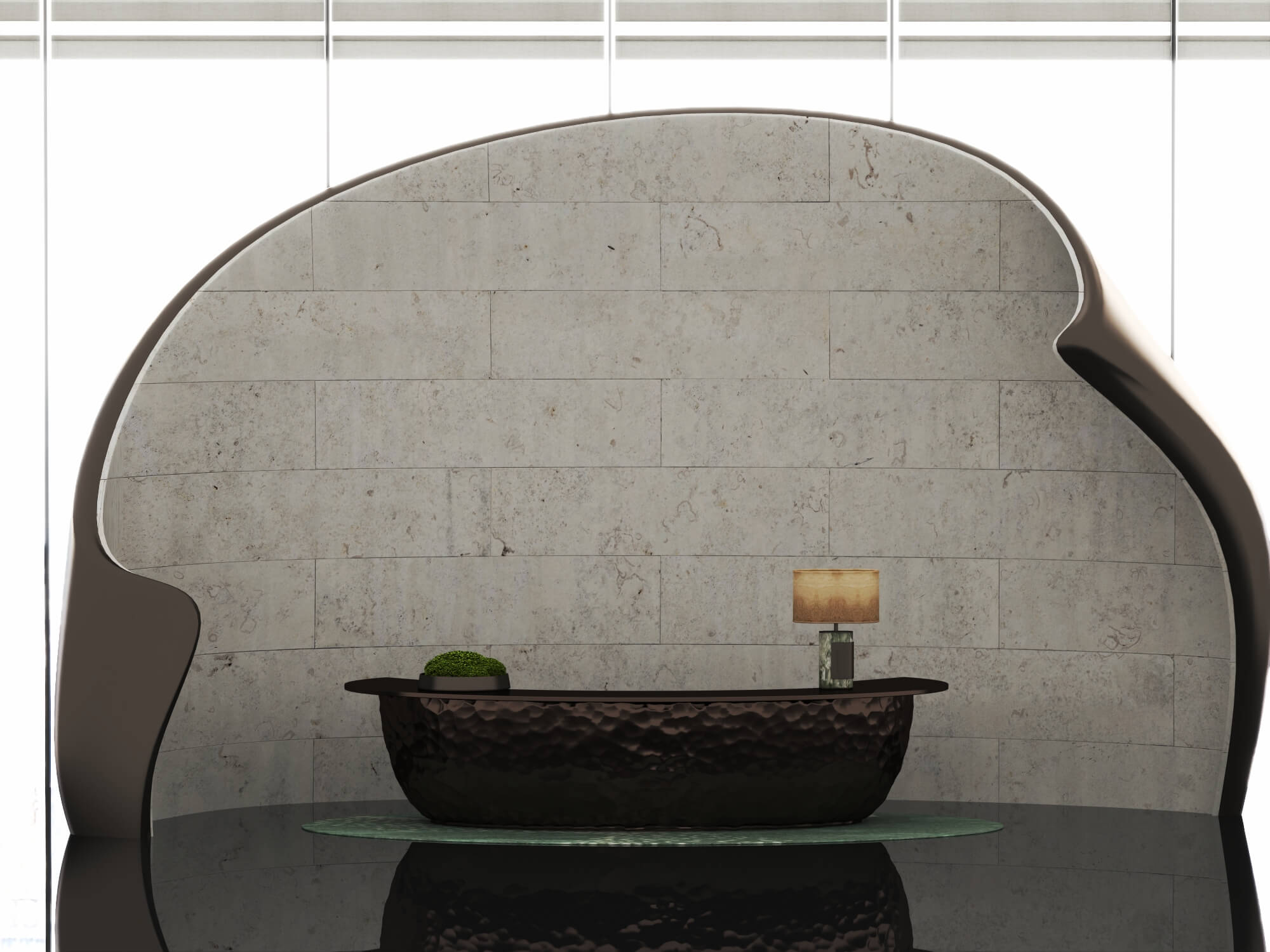 Organic Shape Reception Counter 3D Scene 3D Model