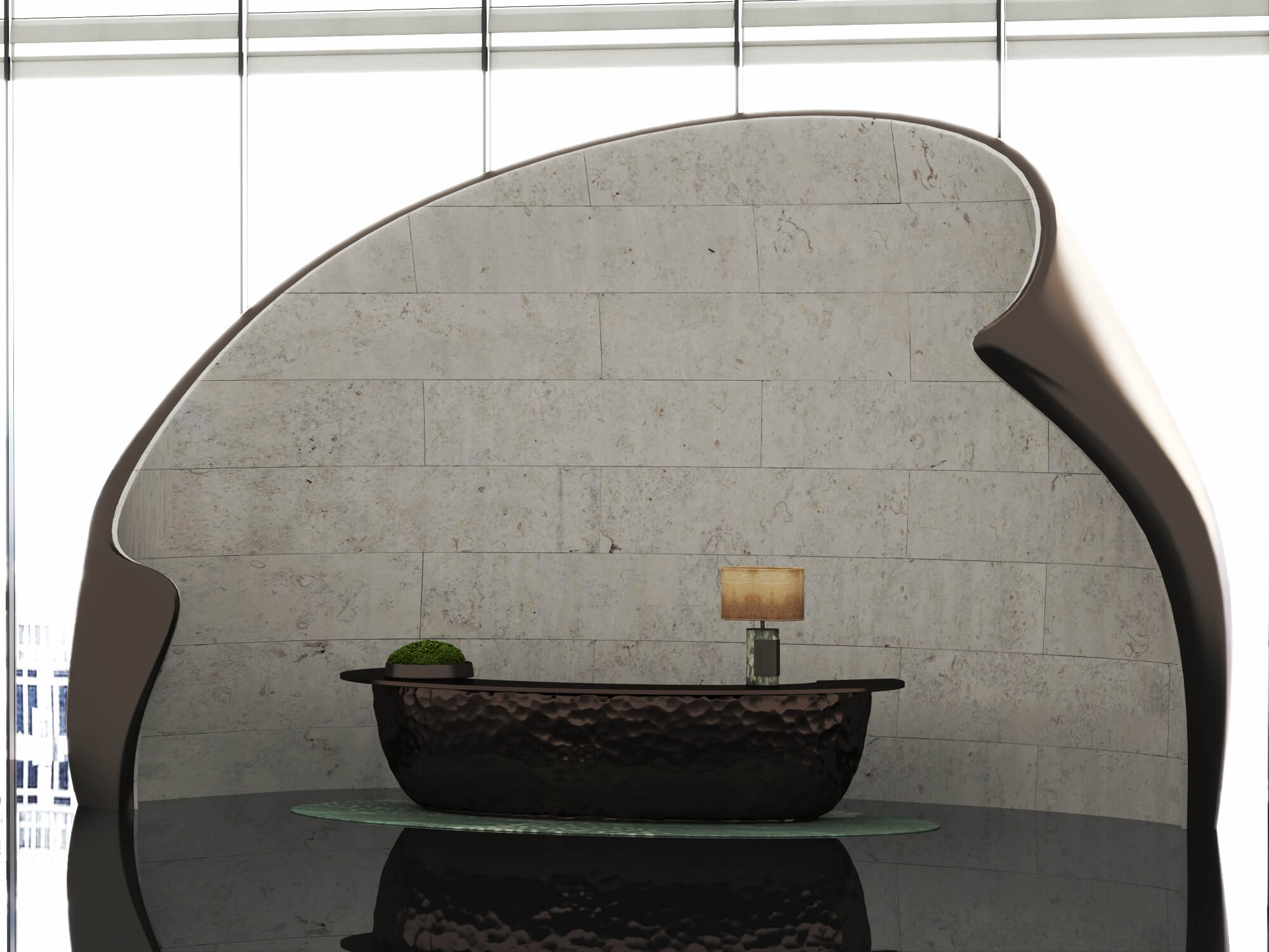 Organic Shape Reception Counter 3D Scene 3D Model