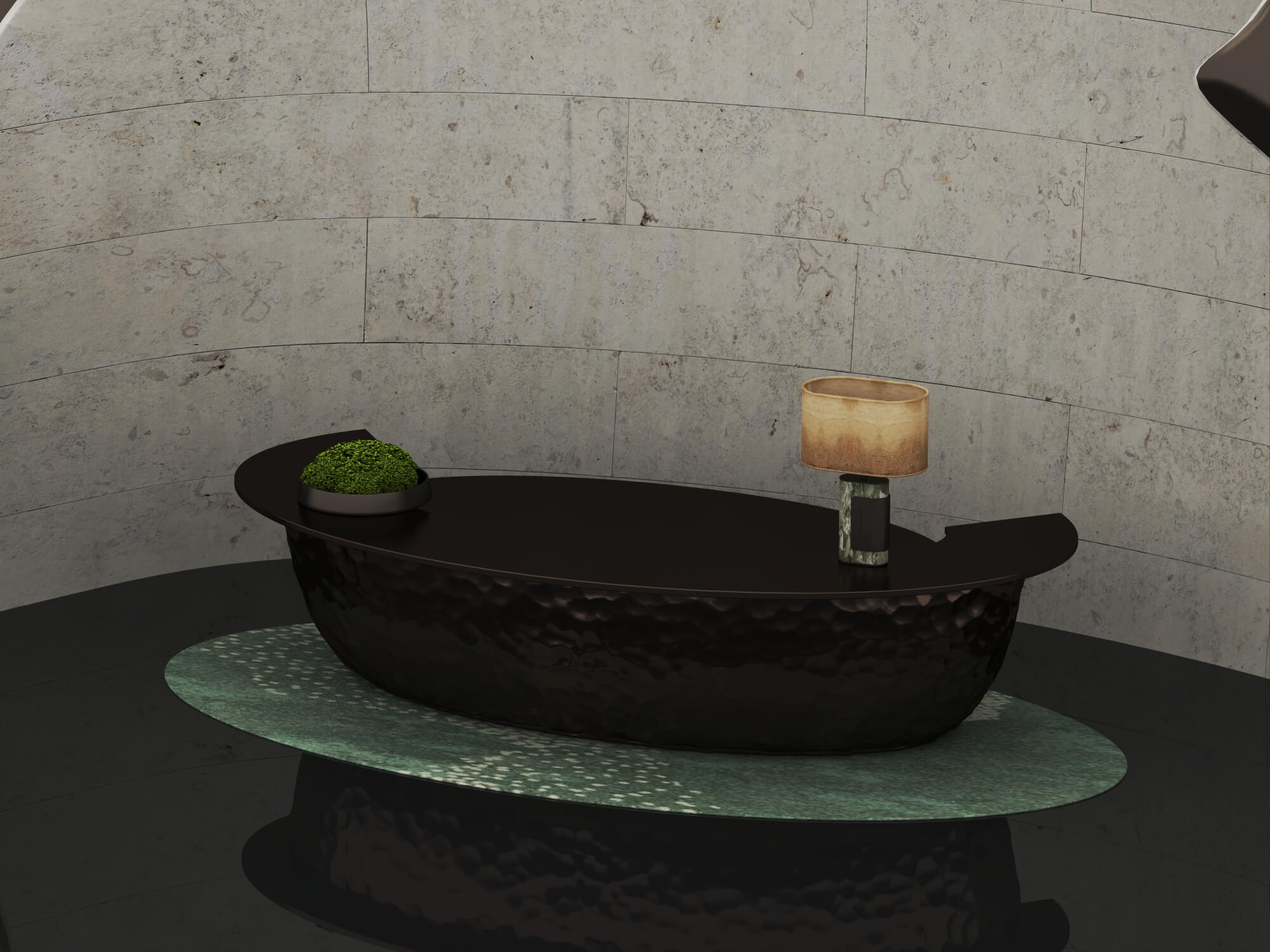 Organic Shape Reception Counter 3D Scene 3D Model