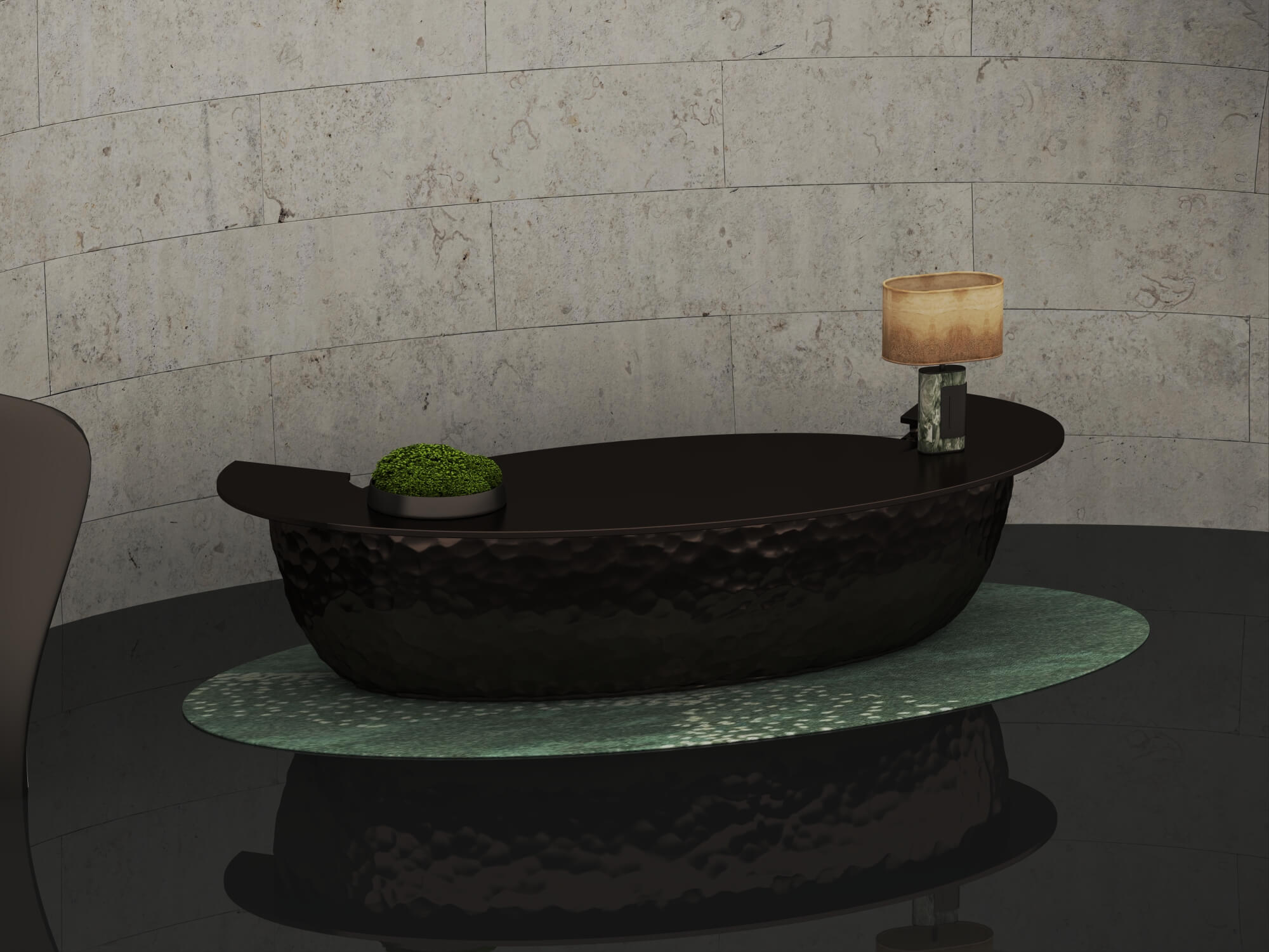 Organic Shape Reception Counter 3D Scene 3D Model