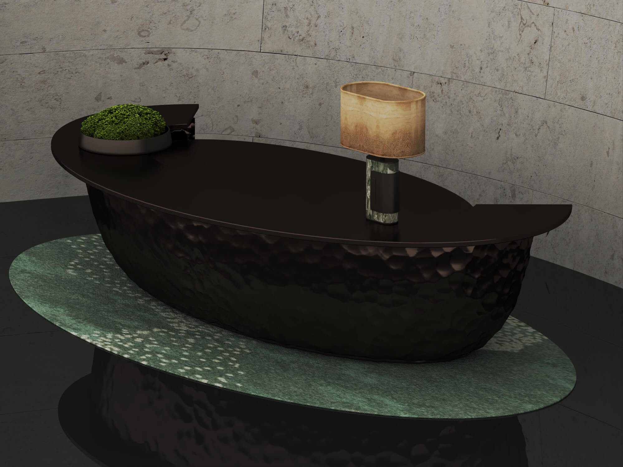 Organic Shape Reception Counter 3D Scene 3D Model