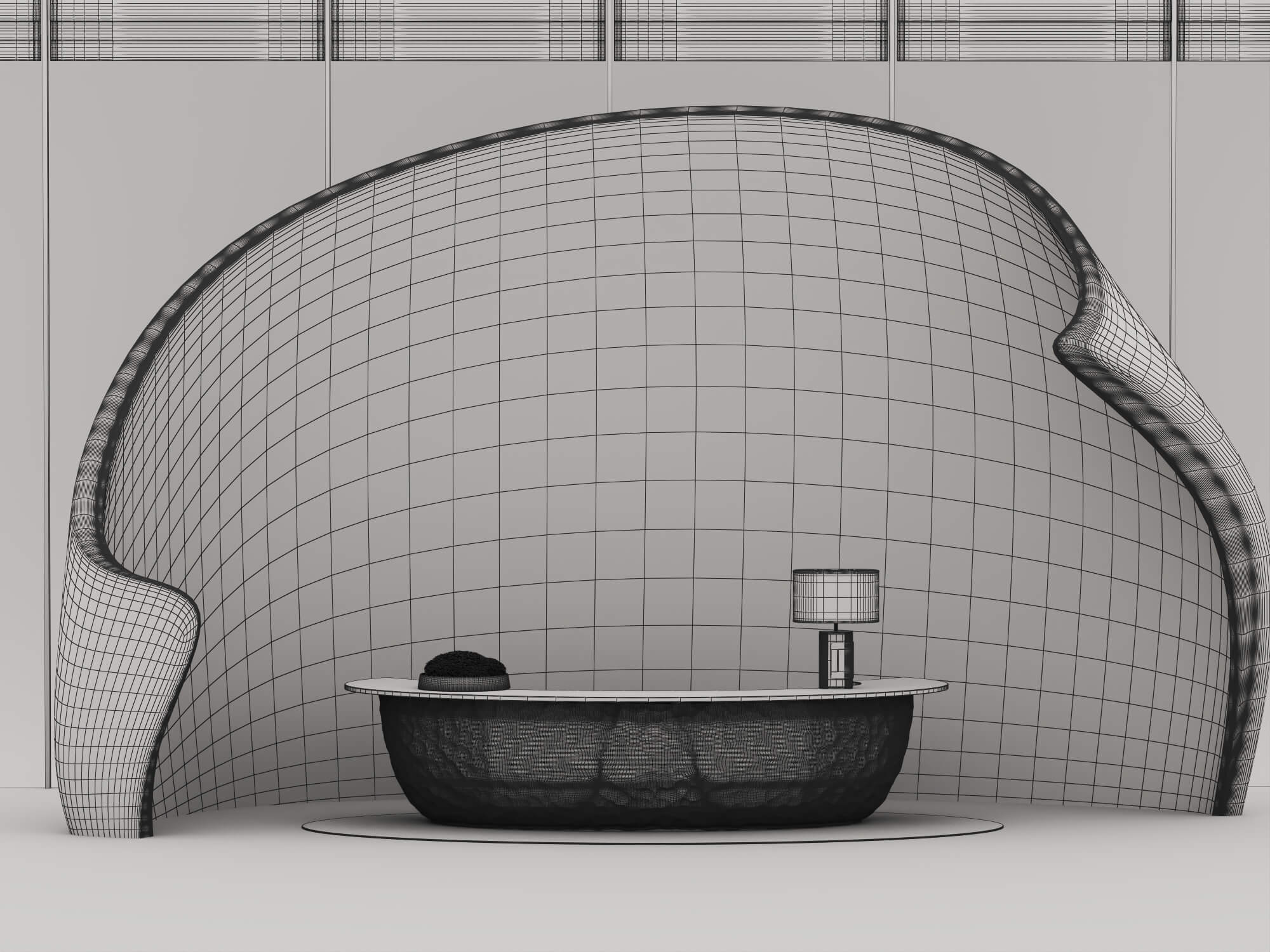 Organic Shape Reception Counter 3D Scene 3D Model