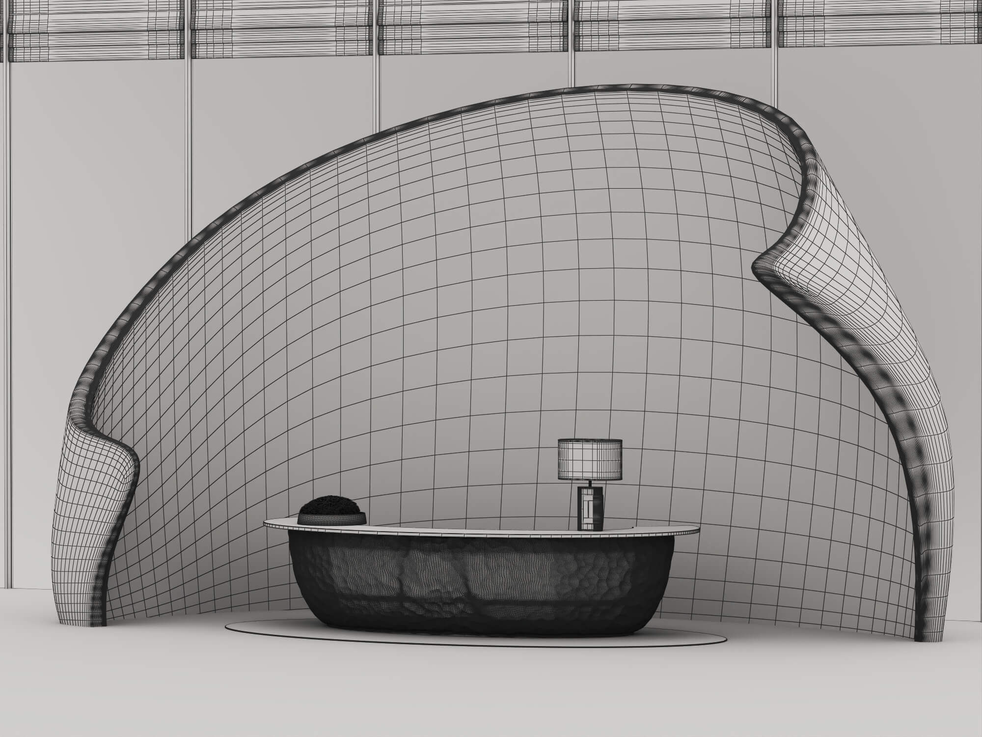 Organic Shape Reception Counter 3D Scene 3D Model