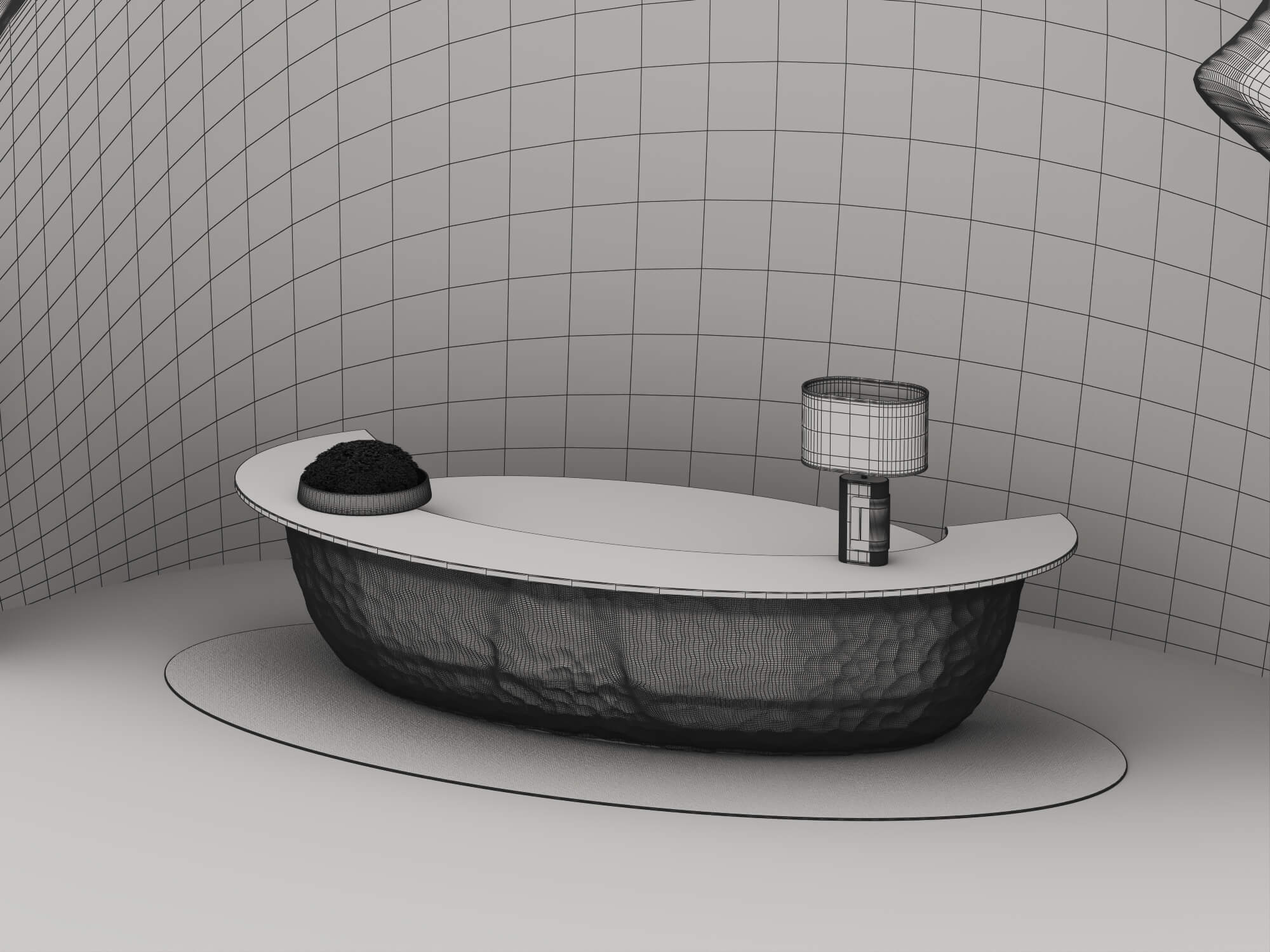 Organic Shape Reception Counter 3D Scene 3D Model