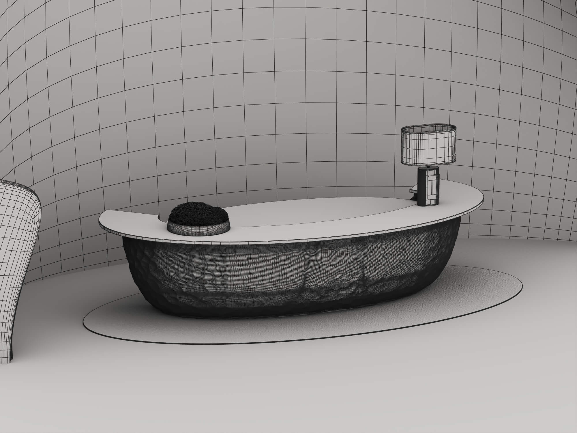 Organic Shape Reception Counter 3D Scene 3D Model