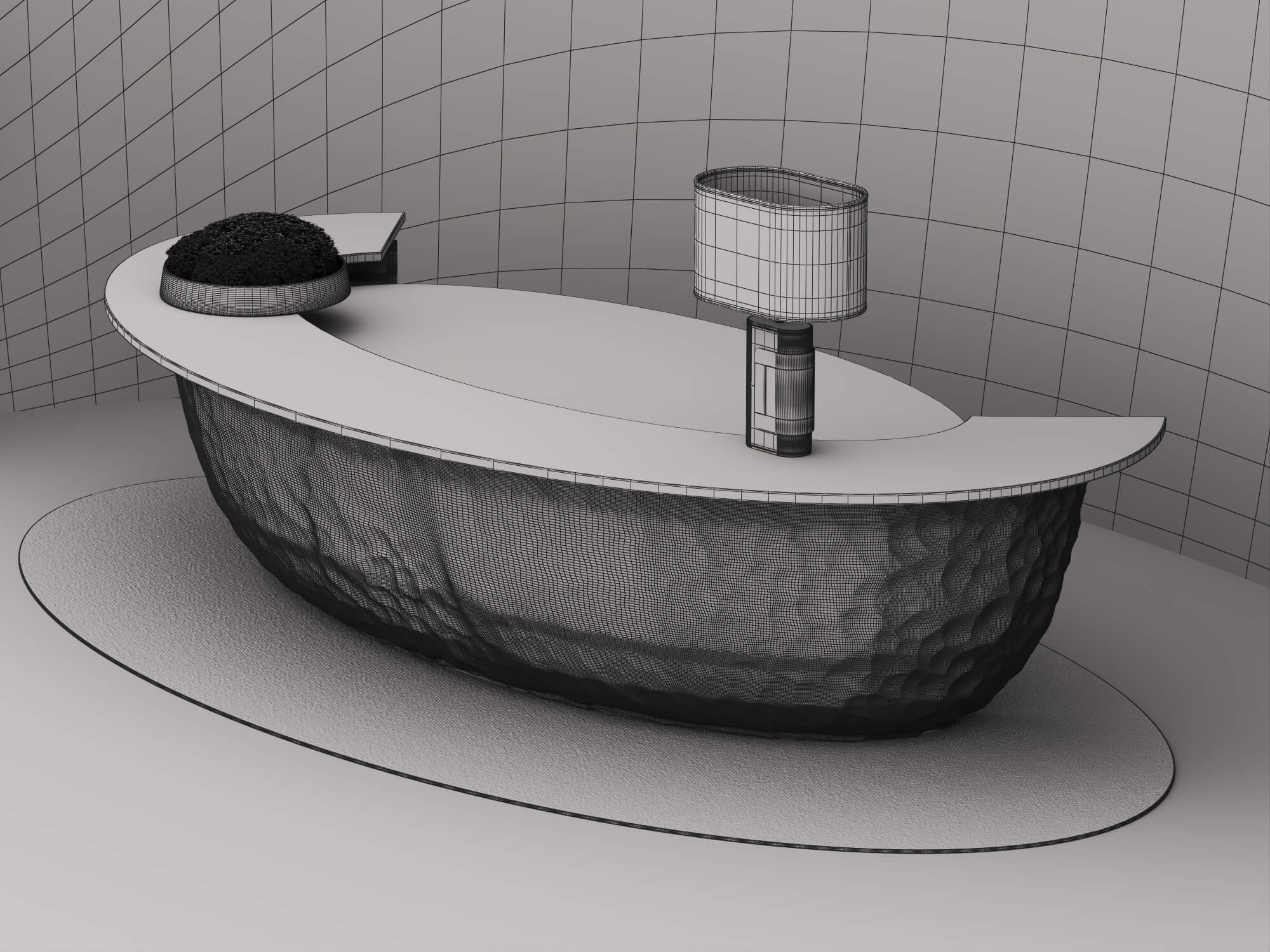Organic Shape Reception Counter 3D Scene 3D Model