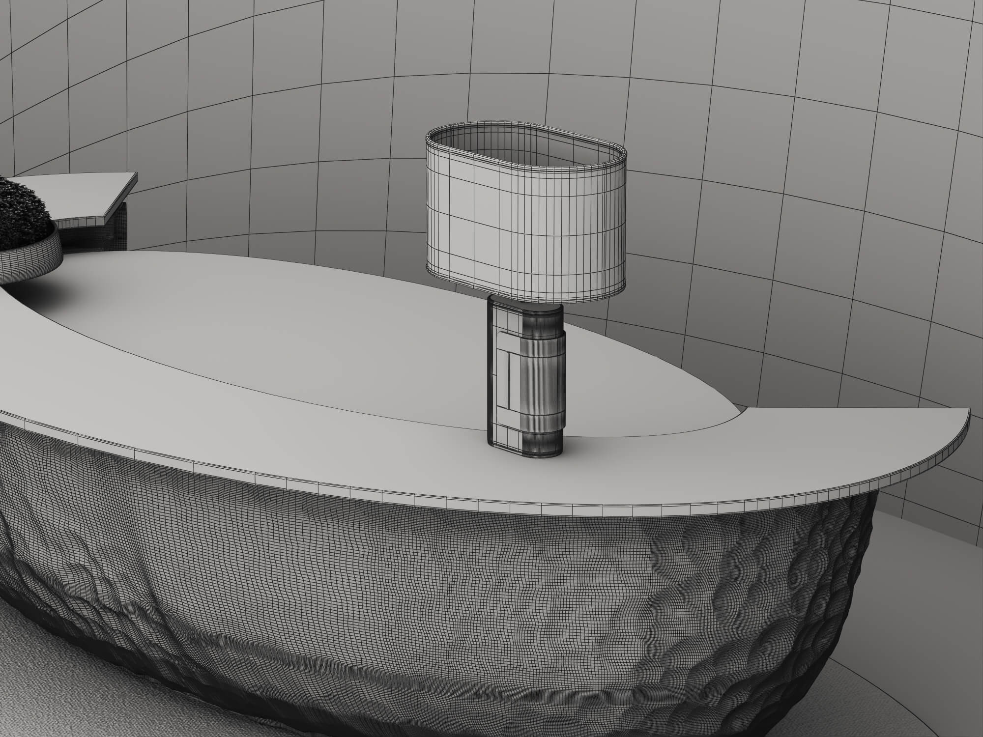 Organic Shape Reception Counter 3D Scene 3D Model