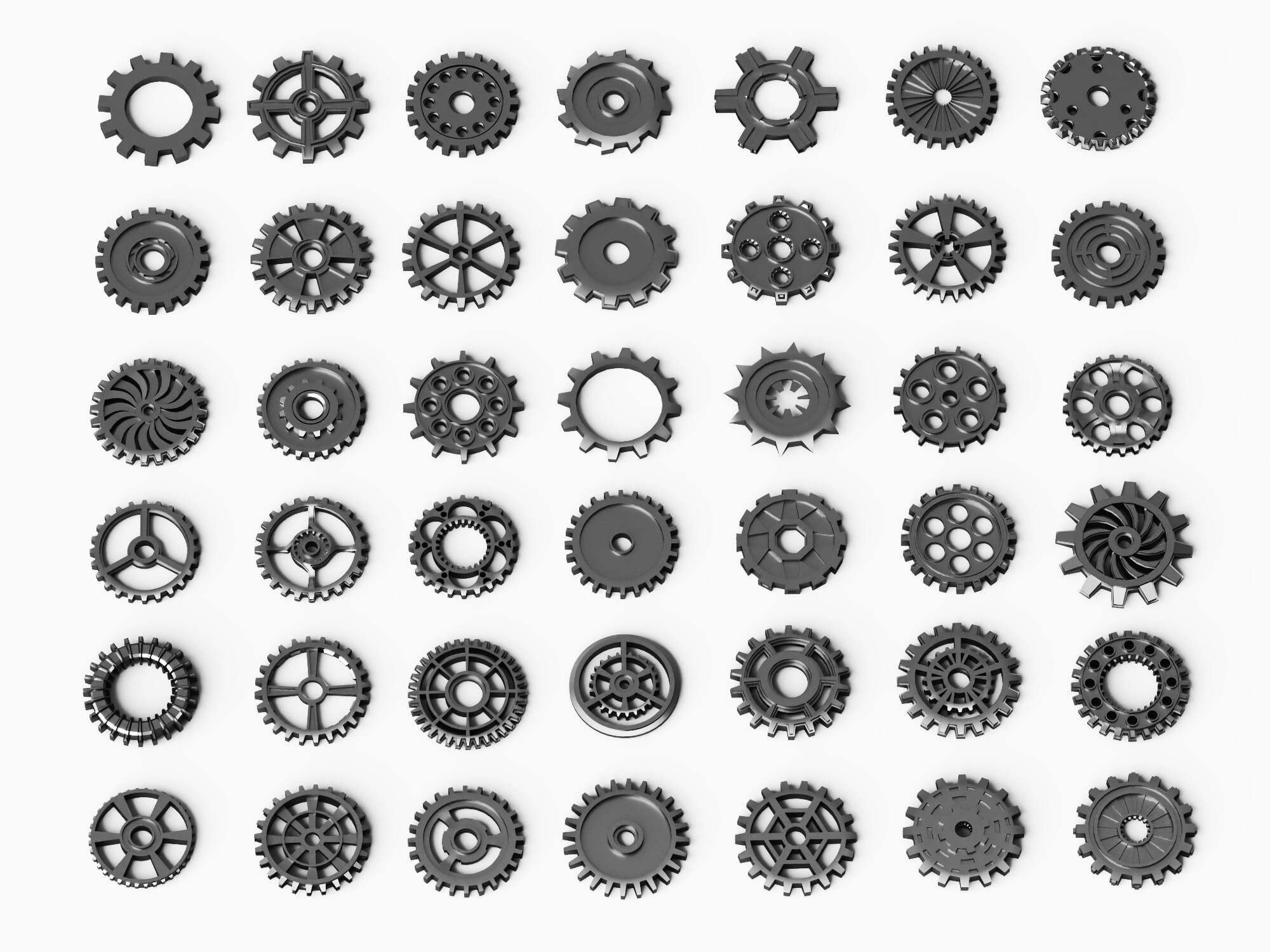 Plastic Gear Parts Pack 3d Model 3D Model