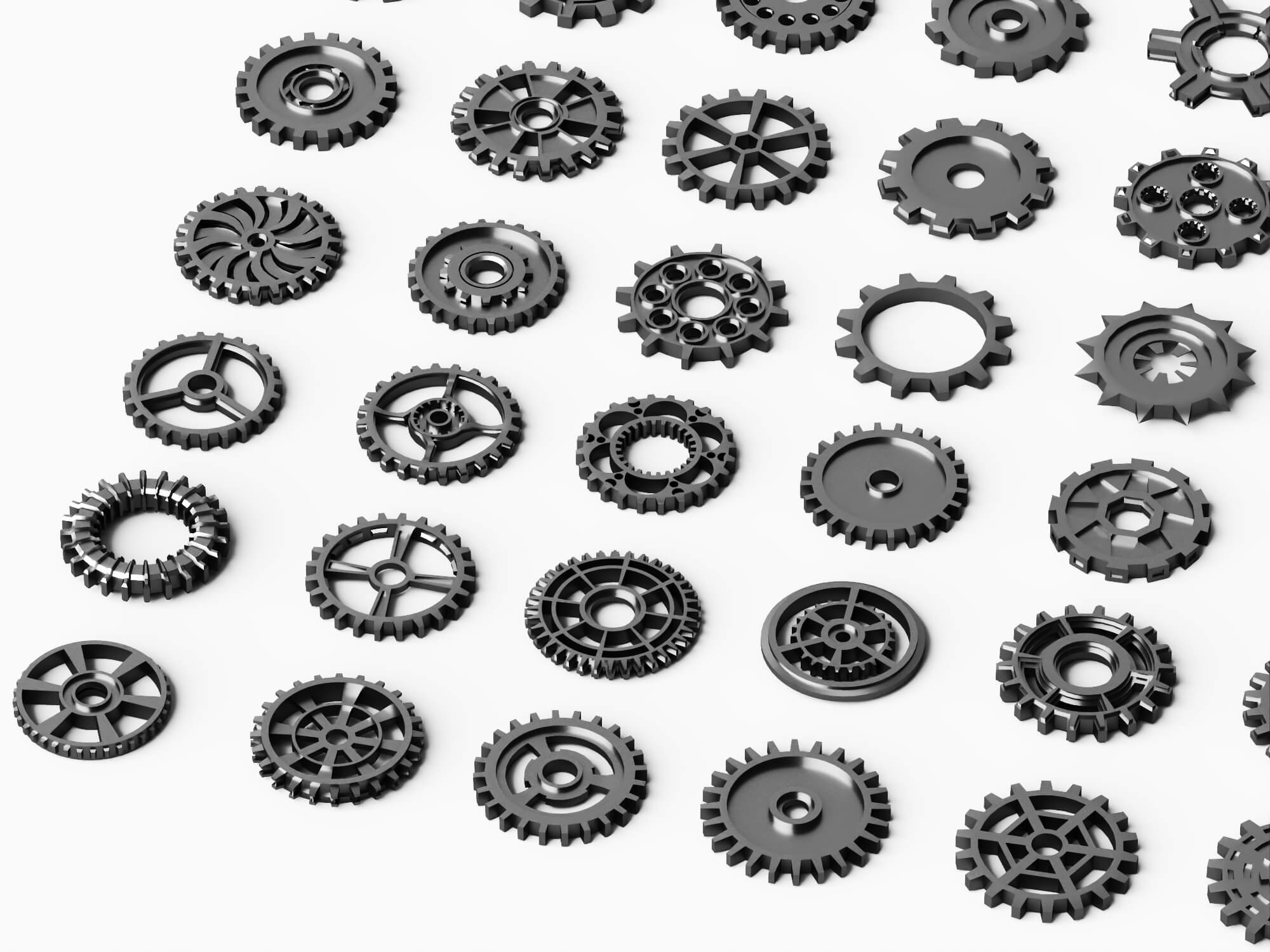 Plastic Gear Parts Pack 3d Model 3D Model