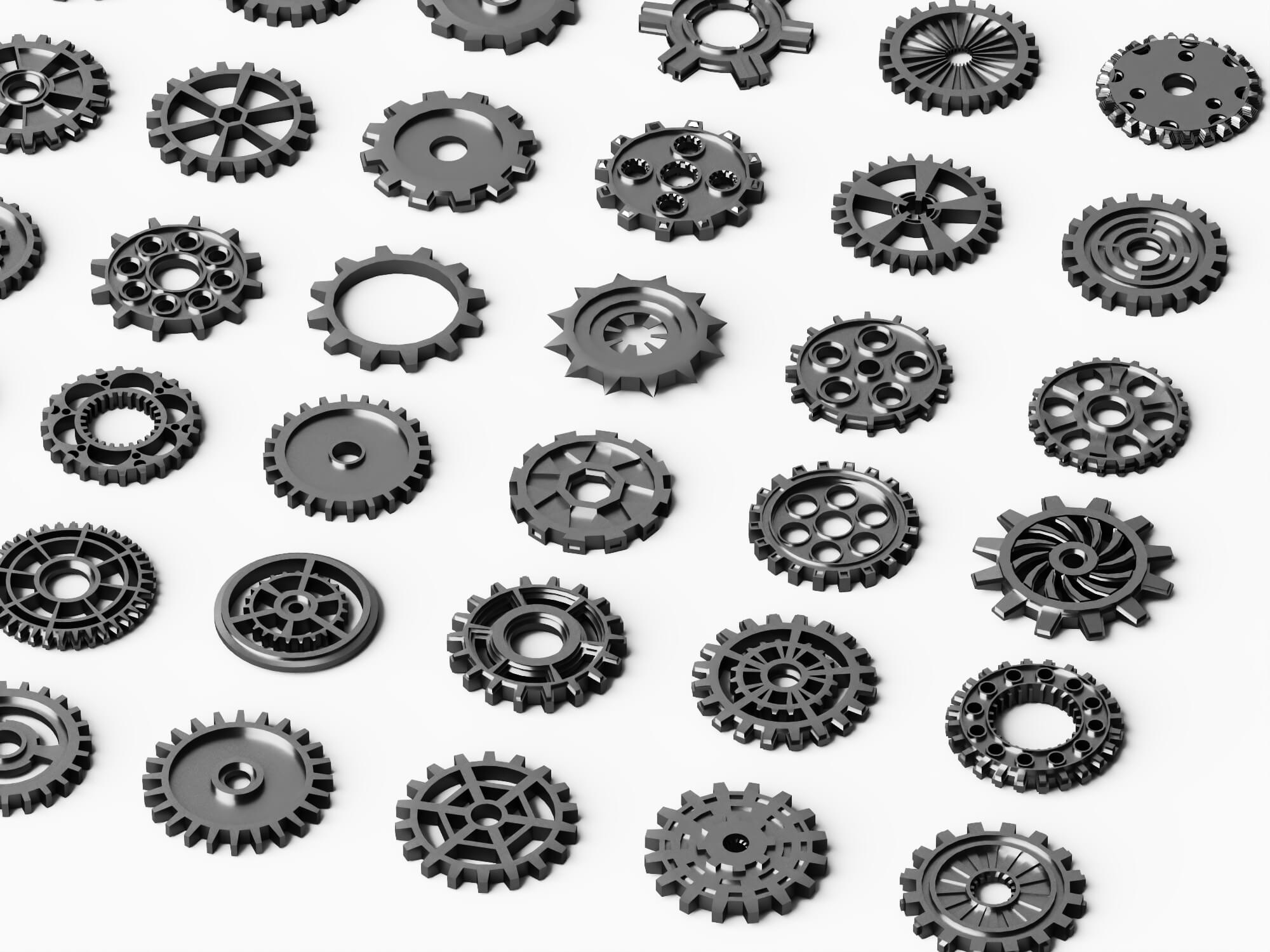 Plastic Gear Parts Pack 3d Model 3D Model