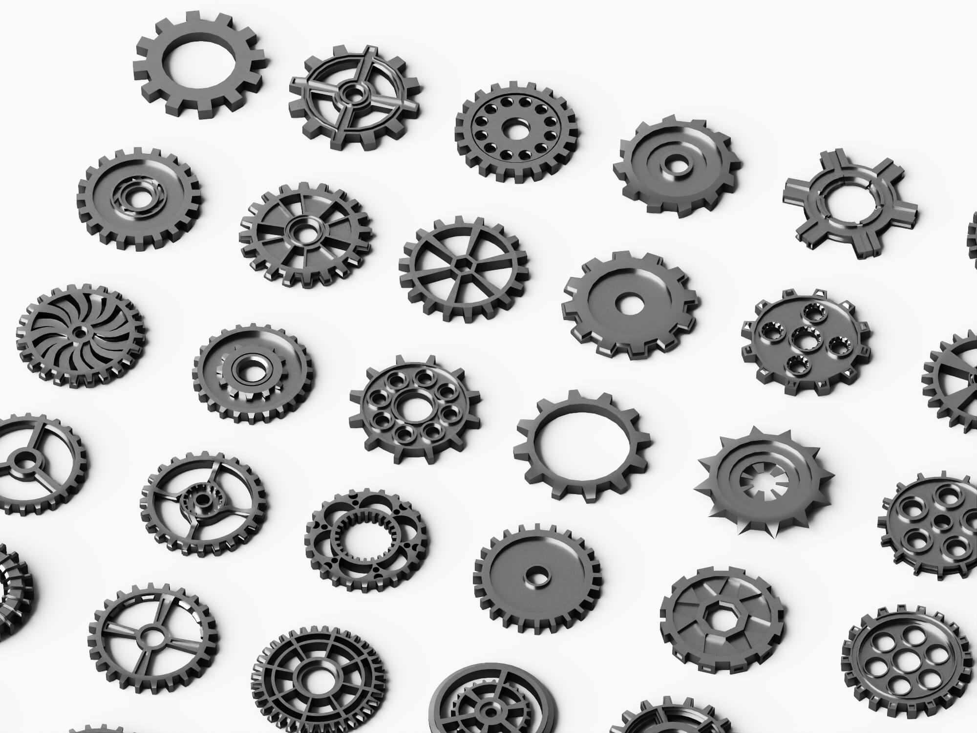 Plastic Gear Parts Pack 3d Model 3D Model