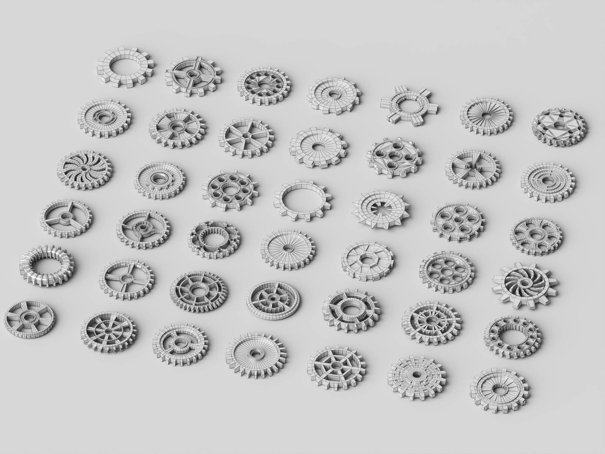 Plastic Gear Parts Pack 3d Model 3D Model
