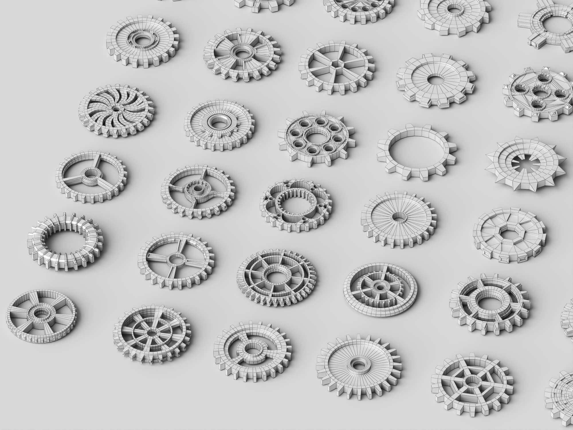Plastic Gear Parts Pack 3d Model 3D Model
