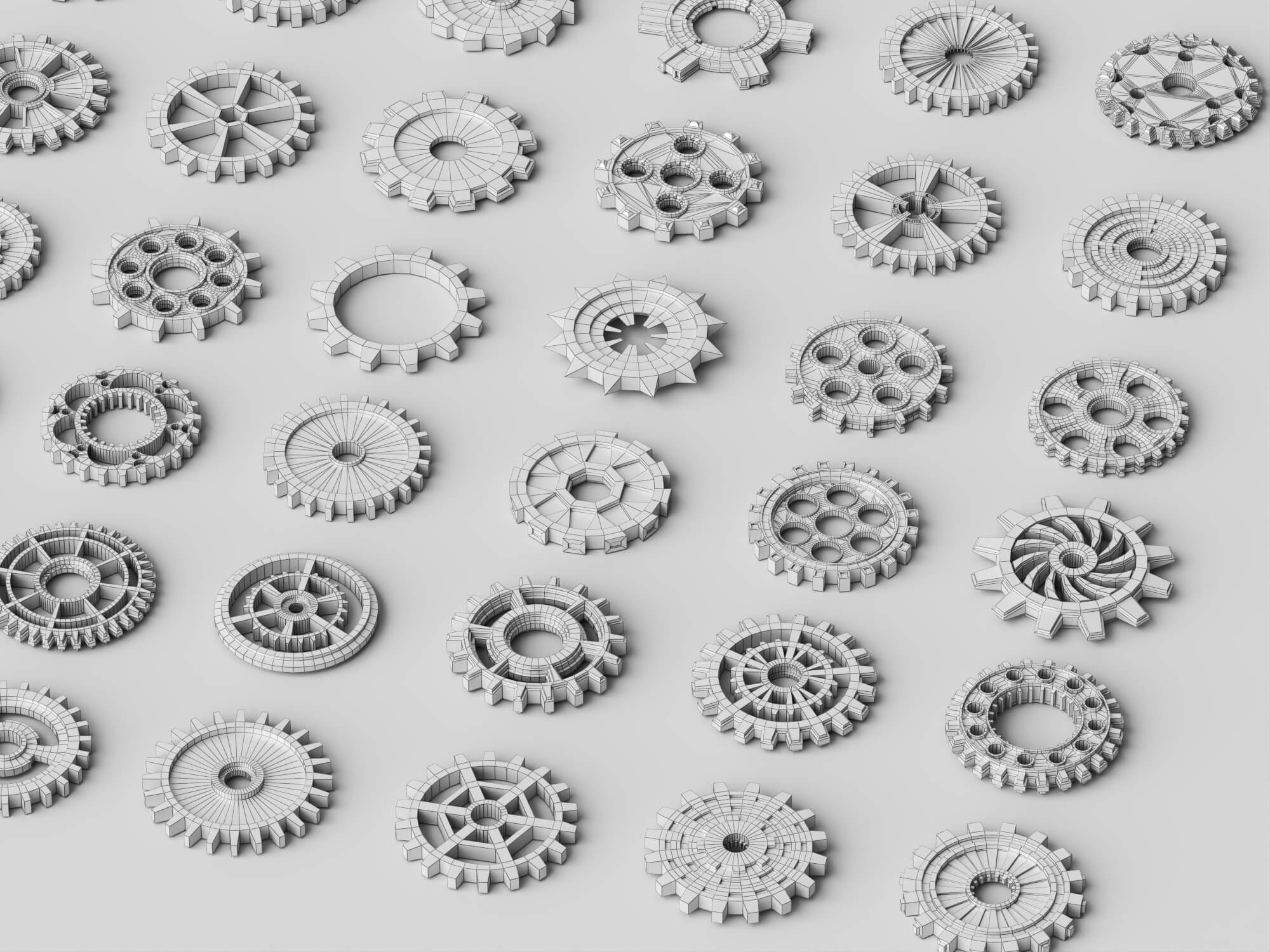 Plastic Gear Parts Pack 3d Model 3D Model