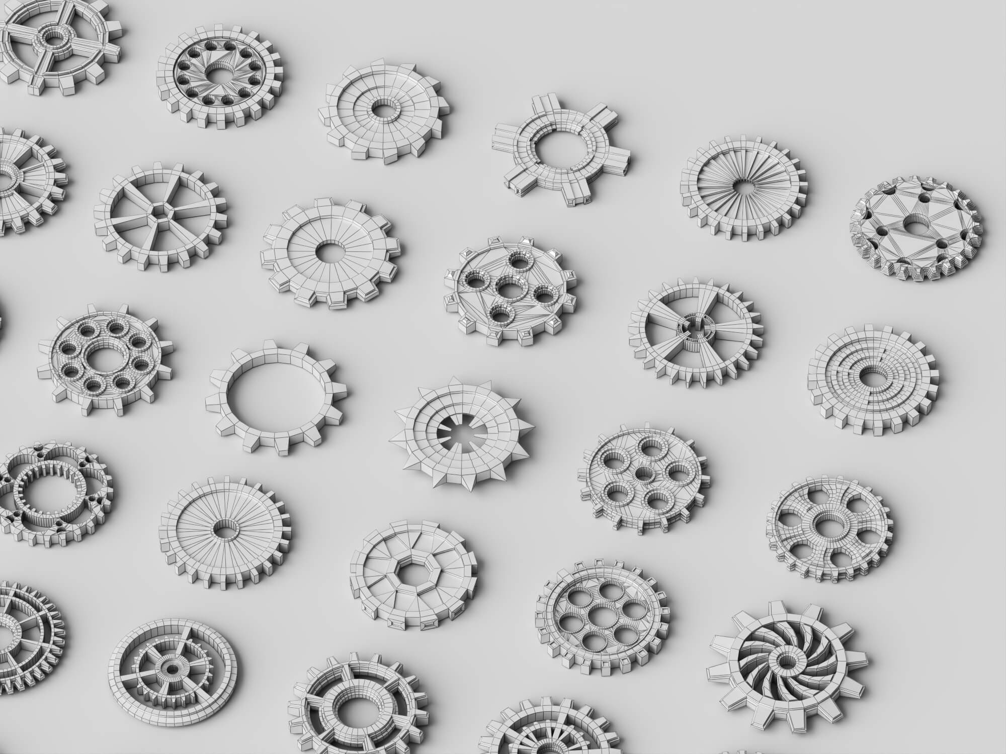 Plastic Gear Parts Pack 3d Model 3D Model